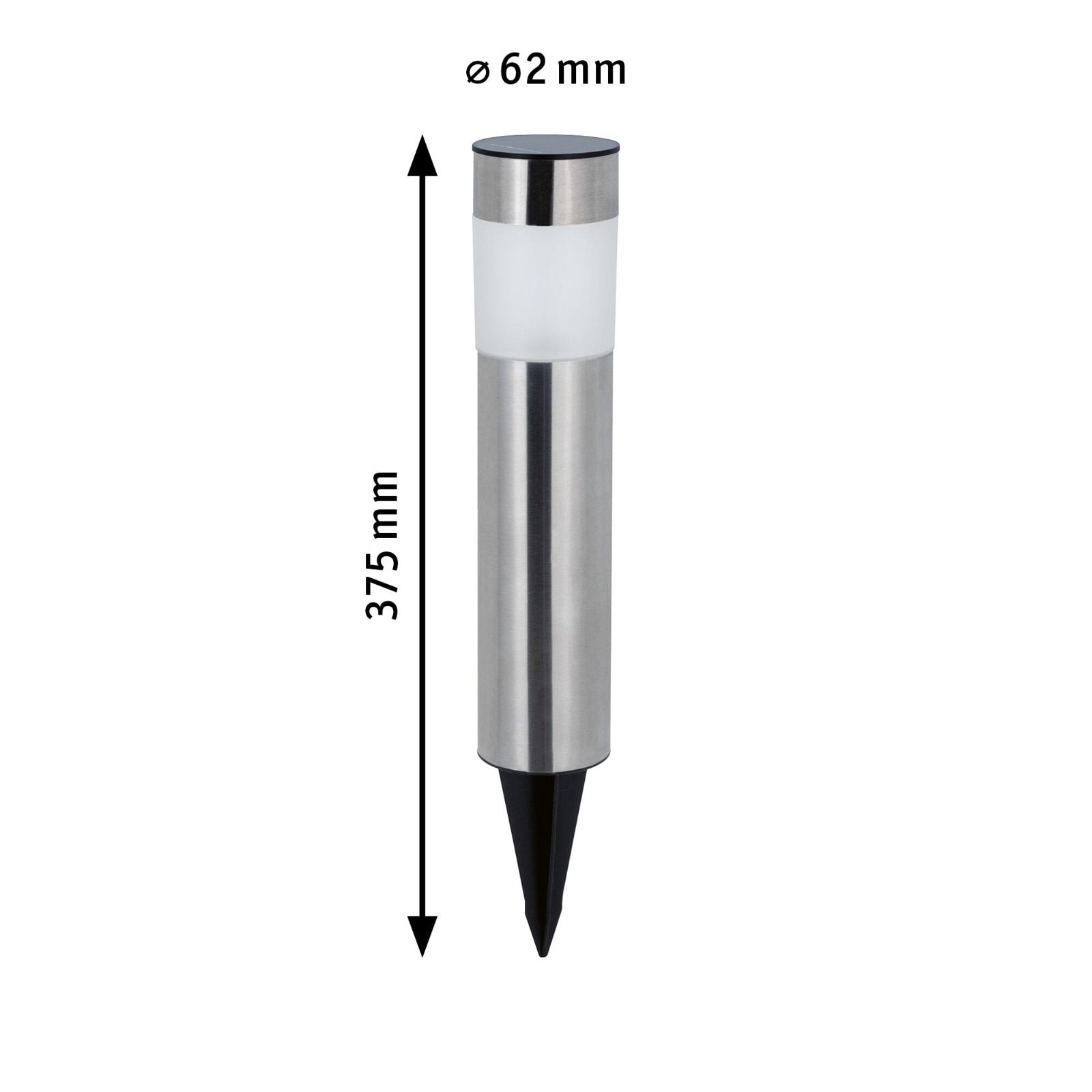 Paulmann LED Pollerleuchte »Solar Layra IP44 3000K 1lm Eisen gebürstet«, 1 flammig