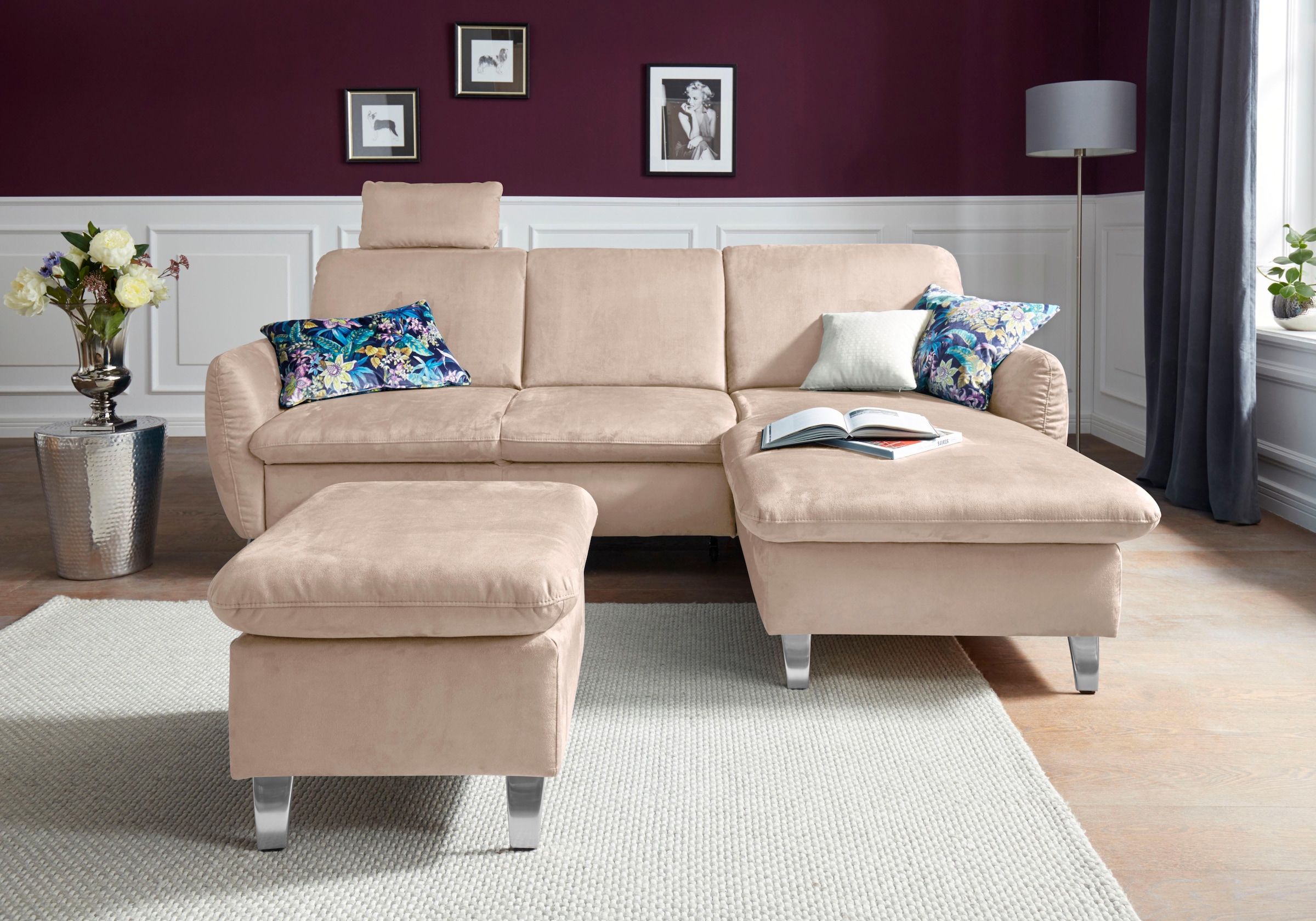 sit&more Ecksofa »Daytona L-Form«, mit Federkern, einer Kopfstütze und wahl günstig online kaufen