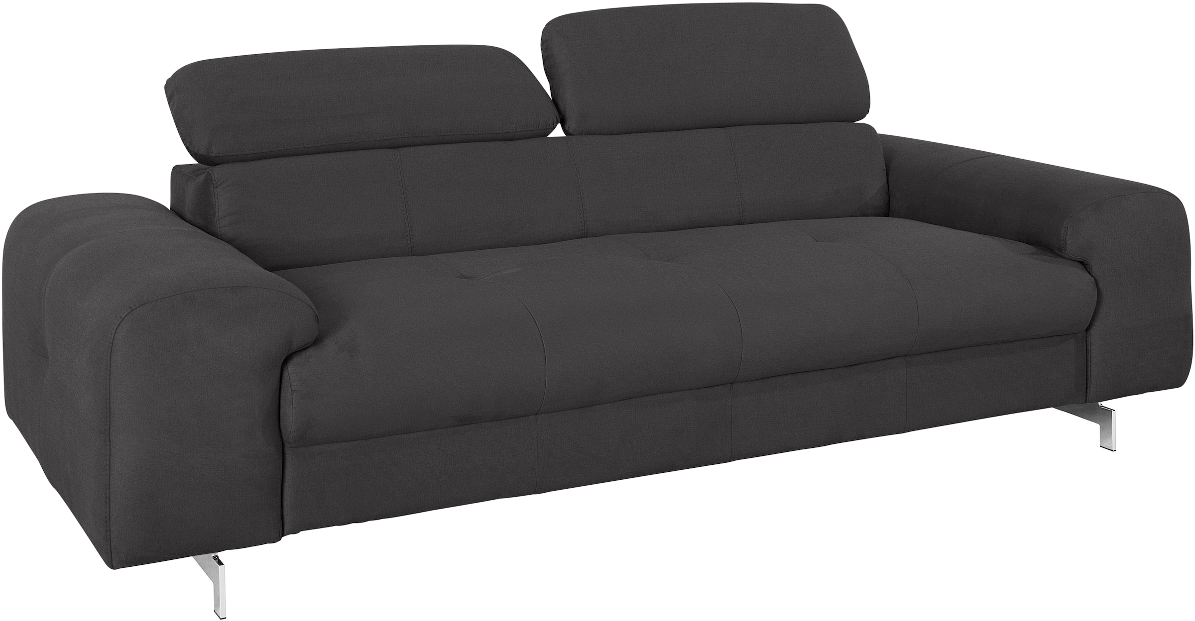 COTTA 3-Sitzer »Chef«, Big-Sofa mit Kopfteilverstellung, edle Metallkufen