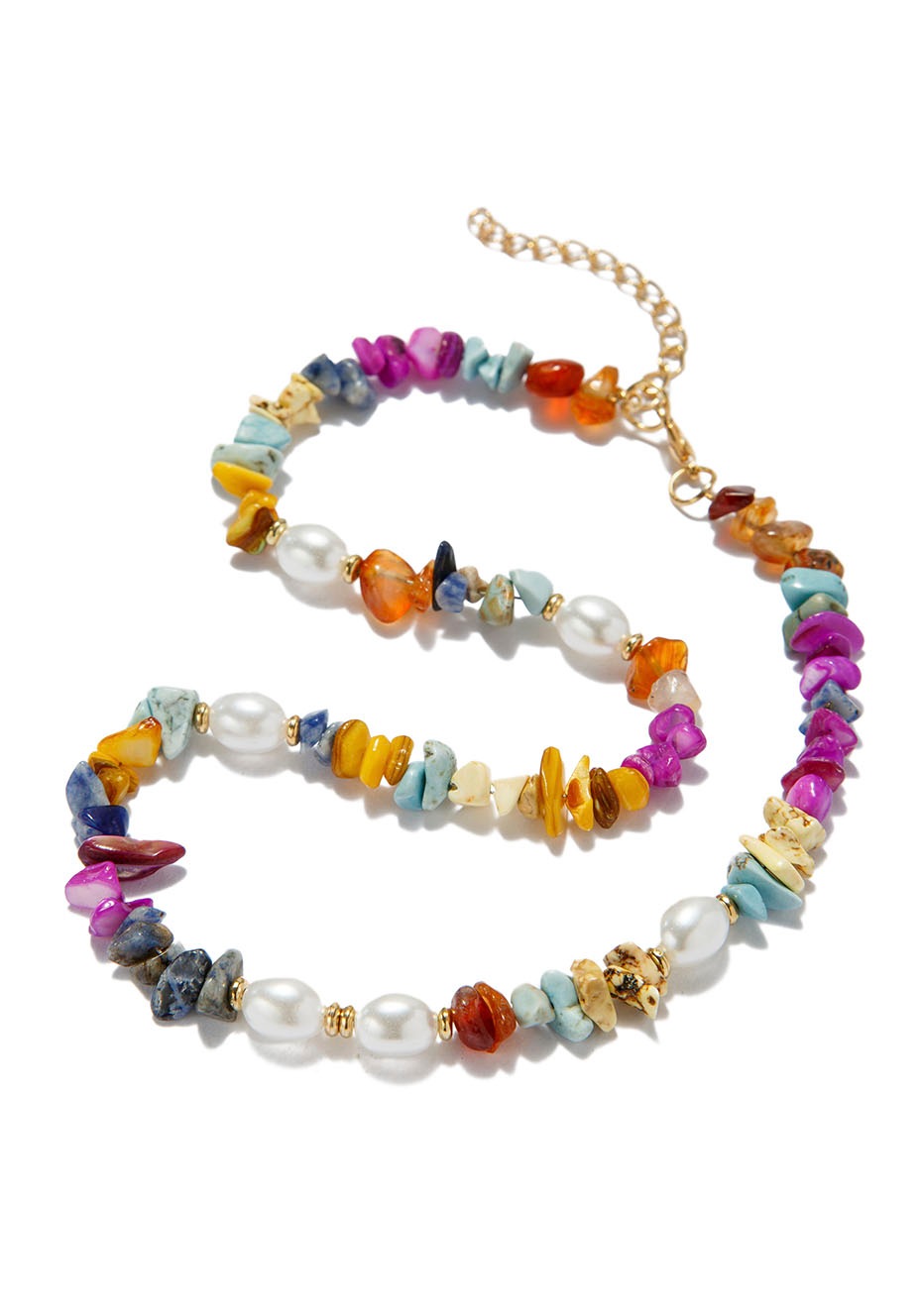 Firetti Collier »Schmuck Geschenk Halsschmuck Halskette Edelstein Farbstein Achat«, mit Achat, Sodalith, Karneol, Quarz - mit Perle (imitiert)