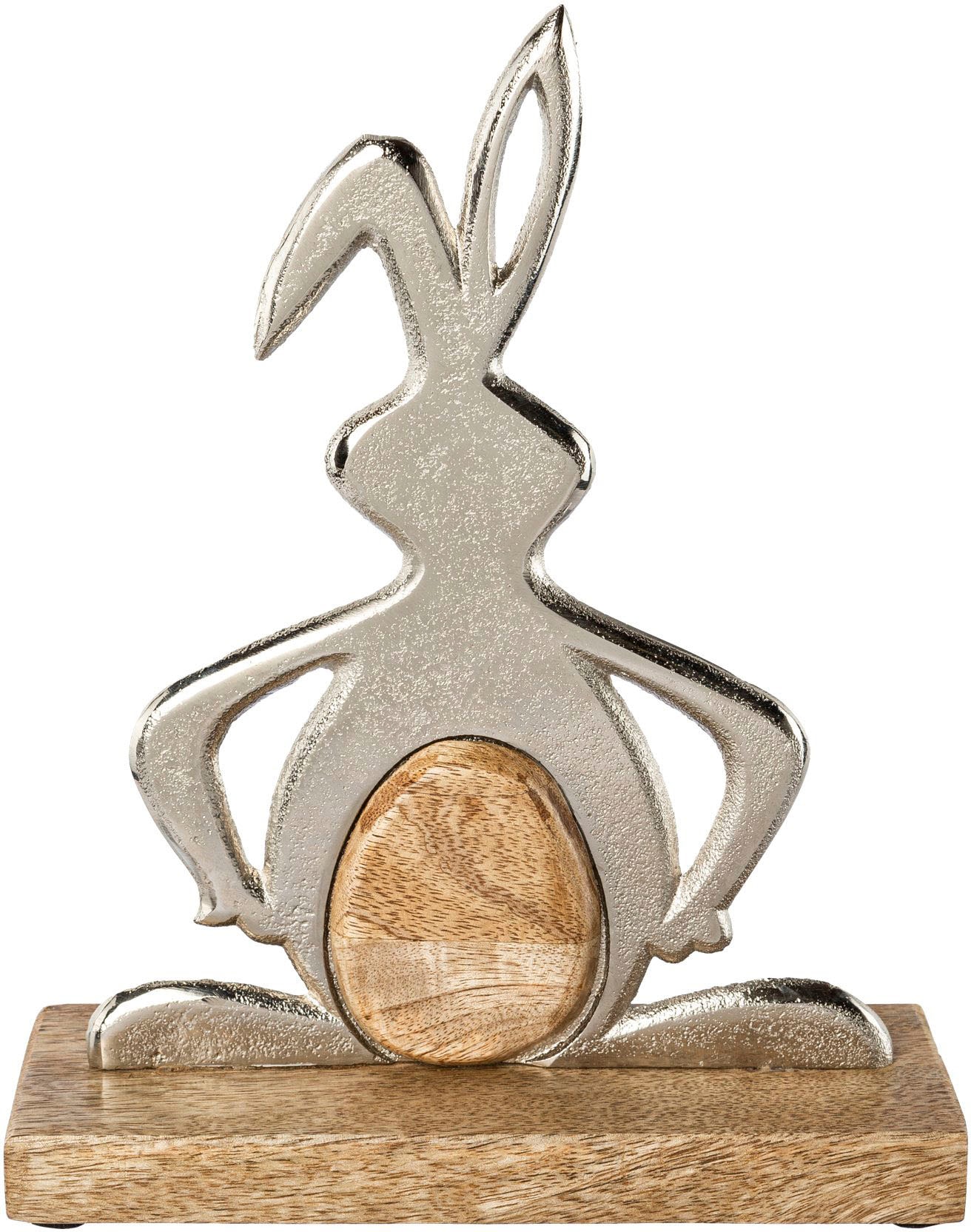 Creativ home Osterhase »JUSTIN«, Osterdeko aus Holz und Aluminium