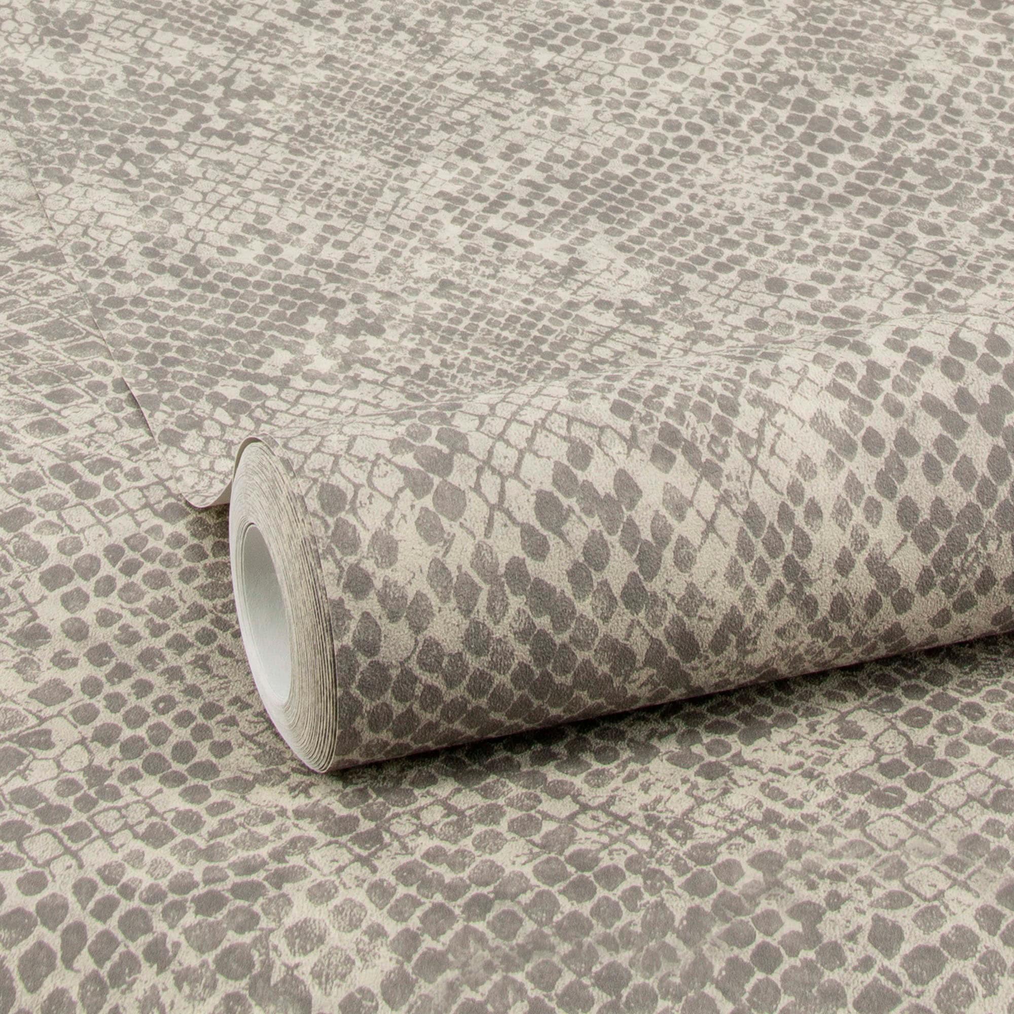 WOW Vliestapete »WOW Snake Taupe Vliestapete«, Schlangenhautoptik, WOW Snake Taupe Vliestapete