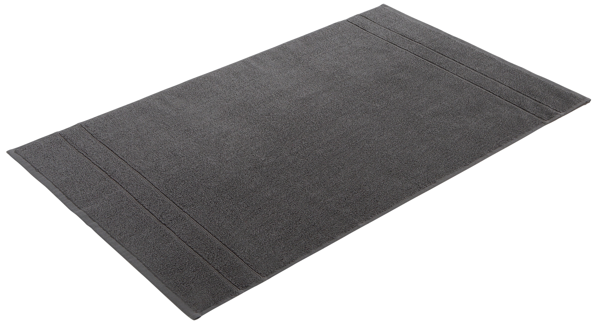 my home Badematte »Inga, 2 tlg. Hotelmatten-Set«, beidseitig nutzbar-schnell trocknend-strapazierfähig-fußbodenheizungsgeeignet, feine Bordüre, einfarbig, 100% Baumwolle, 2-teiliges Badematten-Set