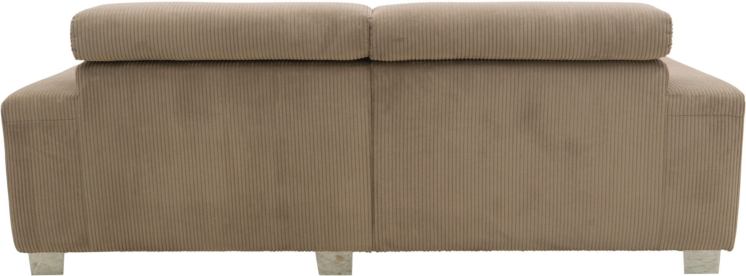 DOMO collection Ecksofa »100030 inkl. Kopfteilverstellung, guter Sitzkomfort, Cordbezug, L-Form«, mit komfortabler Wellenunterfederung, ideal für kleine Räume