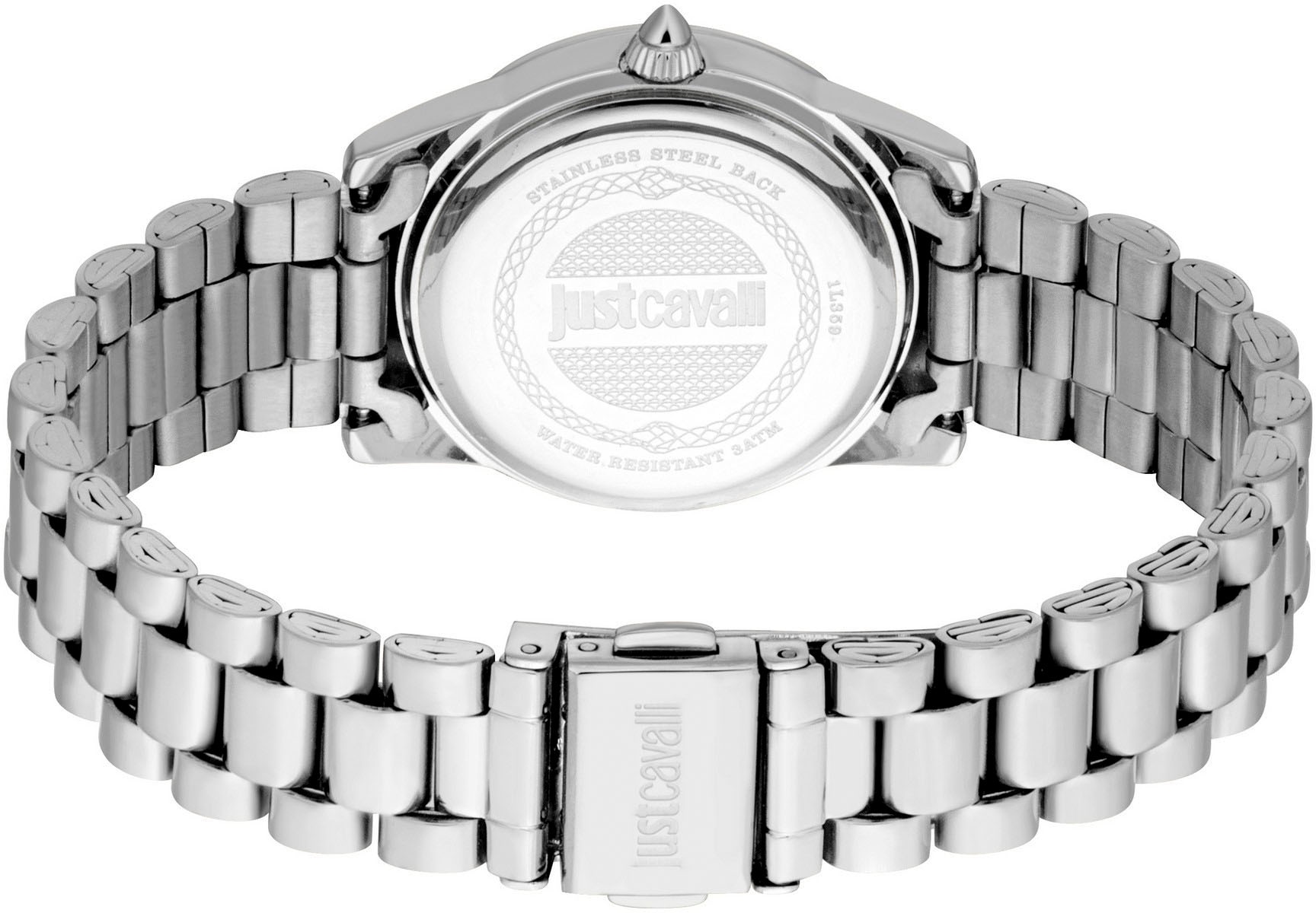 Just Cavalli Time Quarzuhr »Eterna«, (Set, 2 tlg., mit passendem Schmuckarmband), Armbanduhr, Damenuhr, Edelstahlarmband, Ideal auch als Geschenk