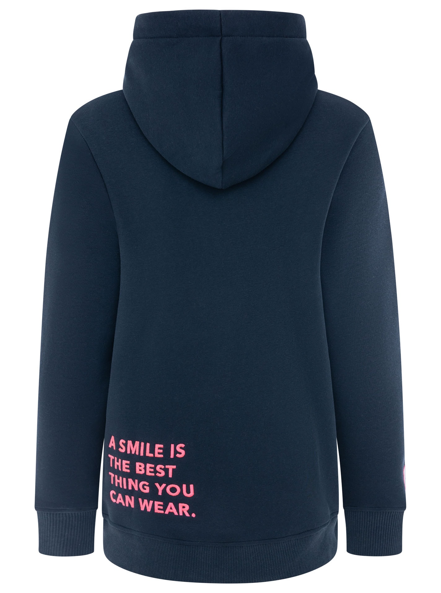 Zwillingsherz Hoodie »"Smile Cross"«, Statement Schriftzug, Stickerei, Kapuze, Kängurutasche
