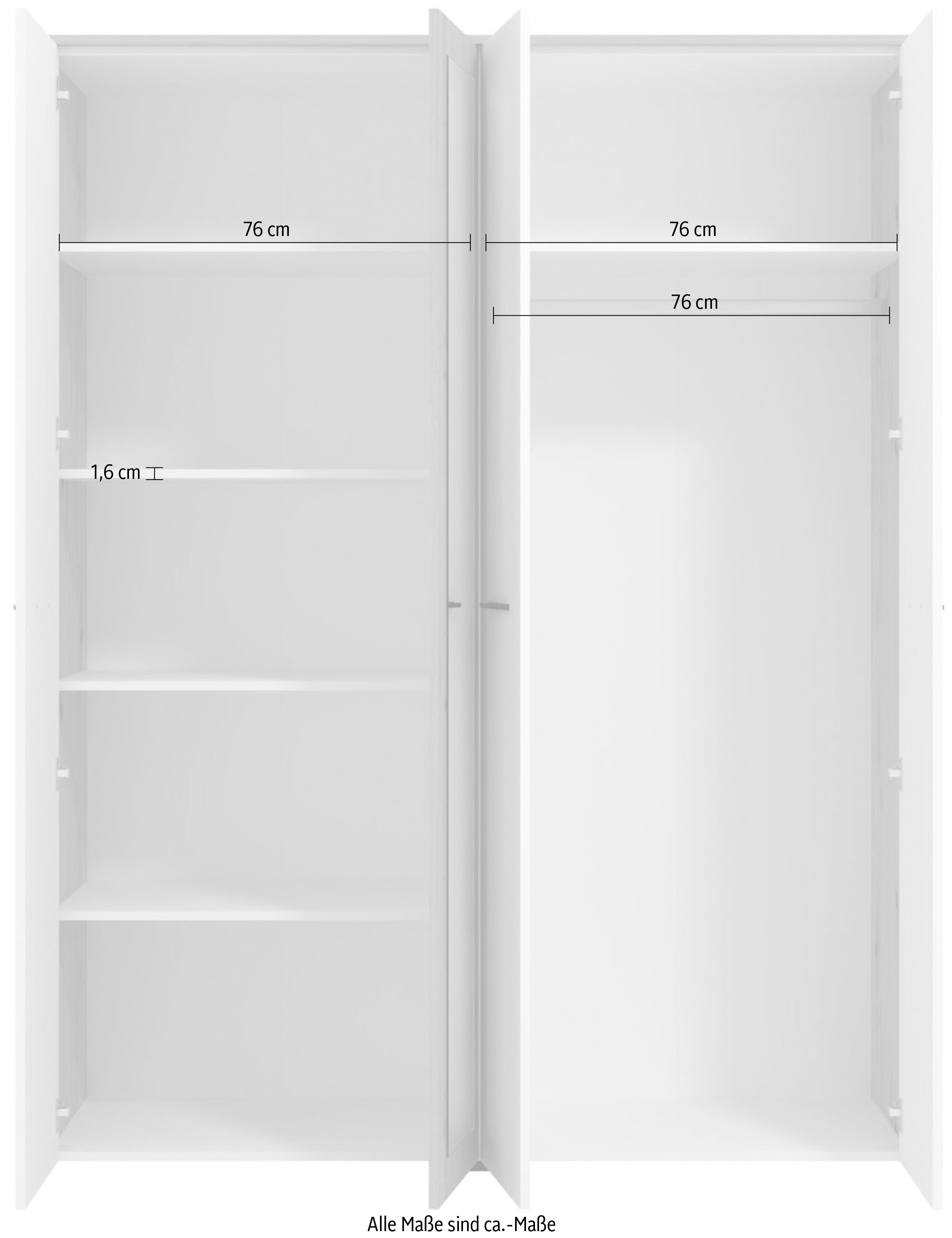 INOSIGN Kleiderschrank »Varadero, 2 moderne Farbkombinationen mit schwarzen Griffen«, mit 1 Spiegeltür, in den Breiten 119 und 157cm, FSC-zertifiziert