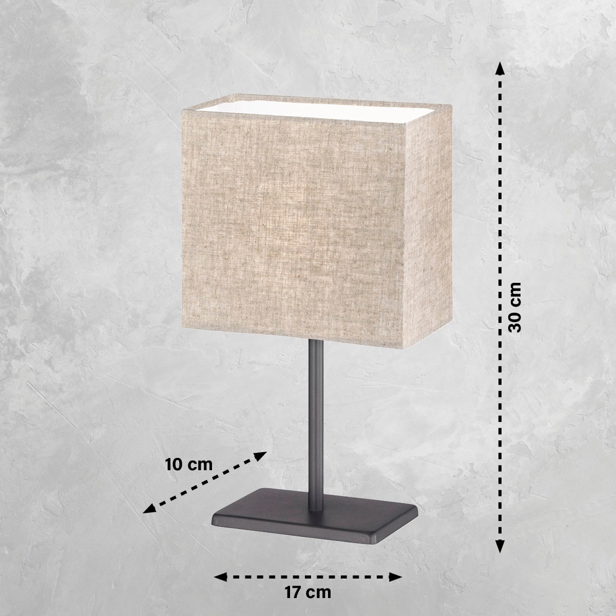 easy! BY FHL LED Tischleuchte »Kate«, 1 flammig, Leuchtmittel E14 | ohne Leuchtmittel, Tischleuchte,Stoffschirm,Schnurschalter,Hochwertige Verarbeitung