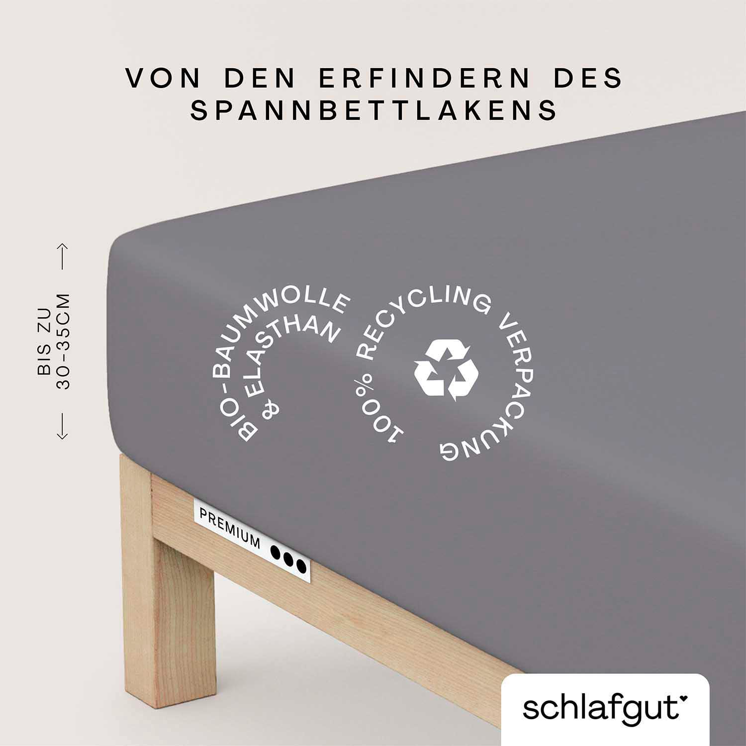 Schlafgut Spannbettlaken »Premium«, Zero Waste Verpackung, PREMIUM Qualität