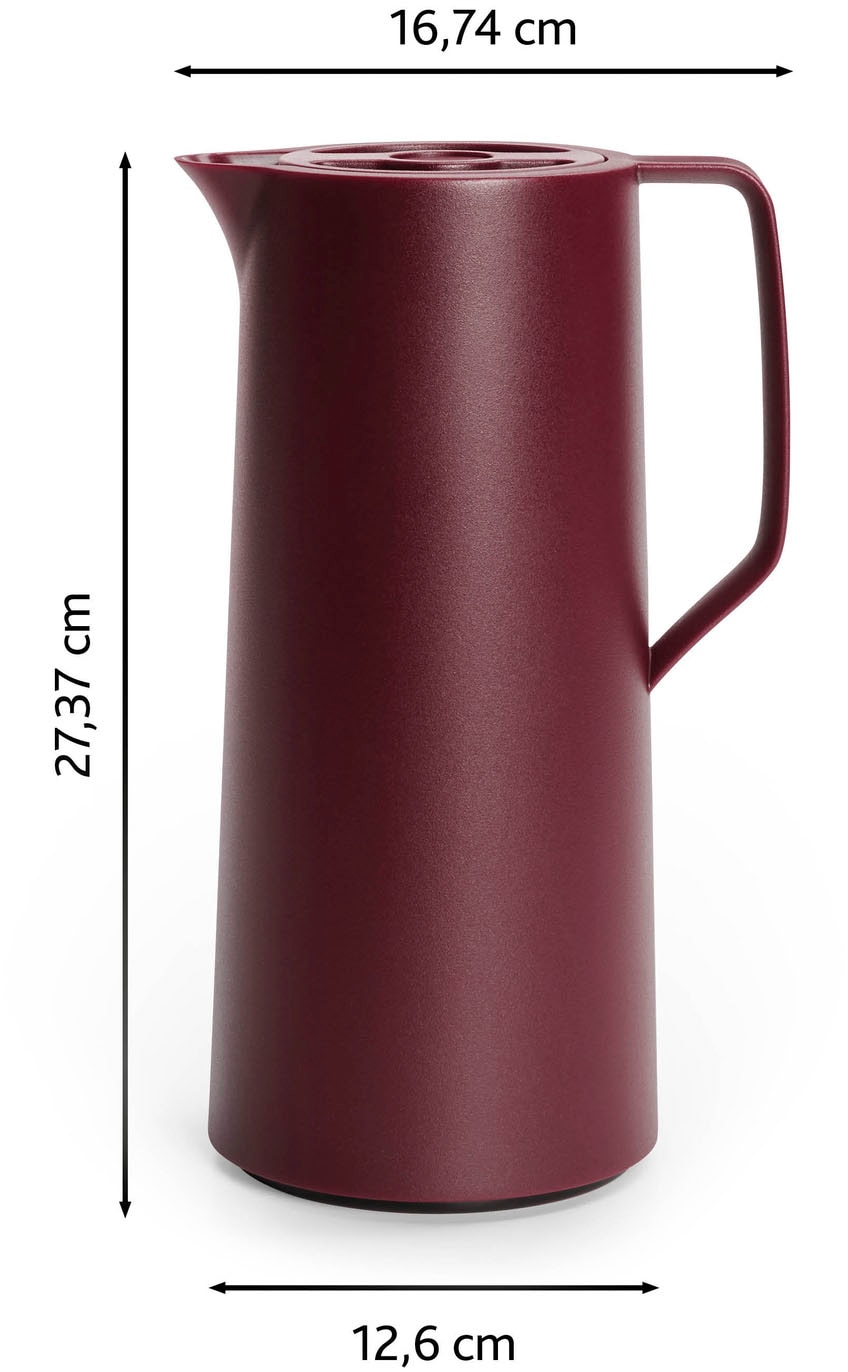 Emsa Isolierkanne »Motiva in modernem Design, 100% auslaufsicher, Made in Germany« 1 l doppelwandiger Glasisolierkolben, bis zu 12h warm/24h kalt, 1 tlg. Quick-Press-Deckel, Einhandbedienung, ergonomischer Schraubdeckel