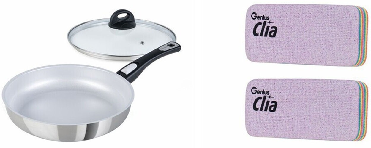 Genius Bratpfanne »Cerafit Steel, inkl. Rainbow Schwämme, Set 4-tlg.«, Edel günstig online kaufen
