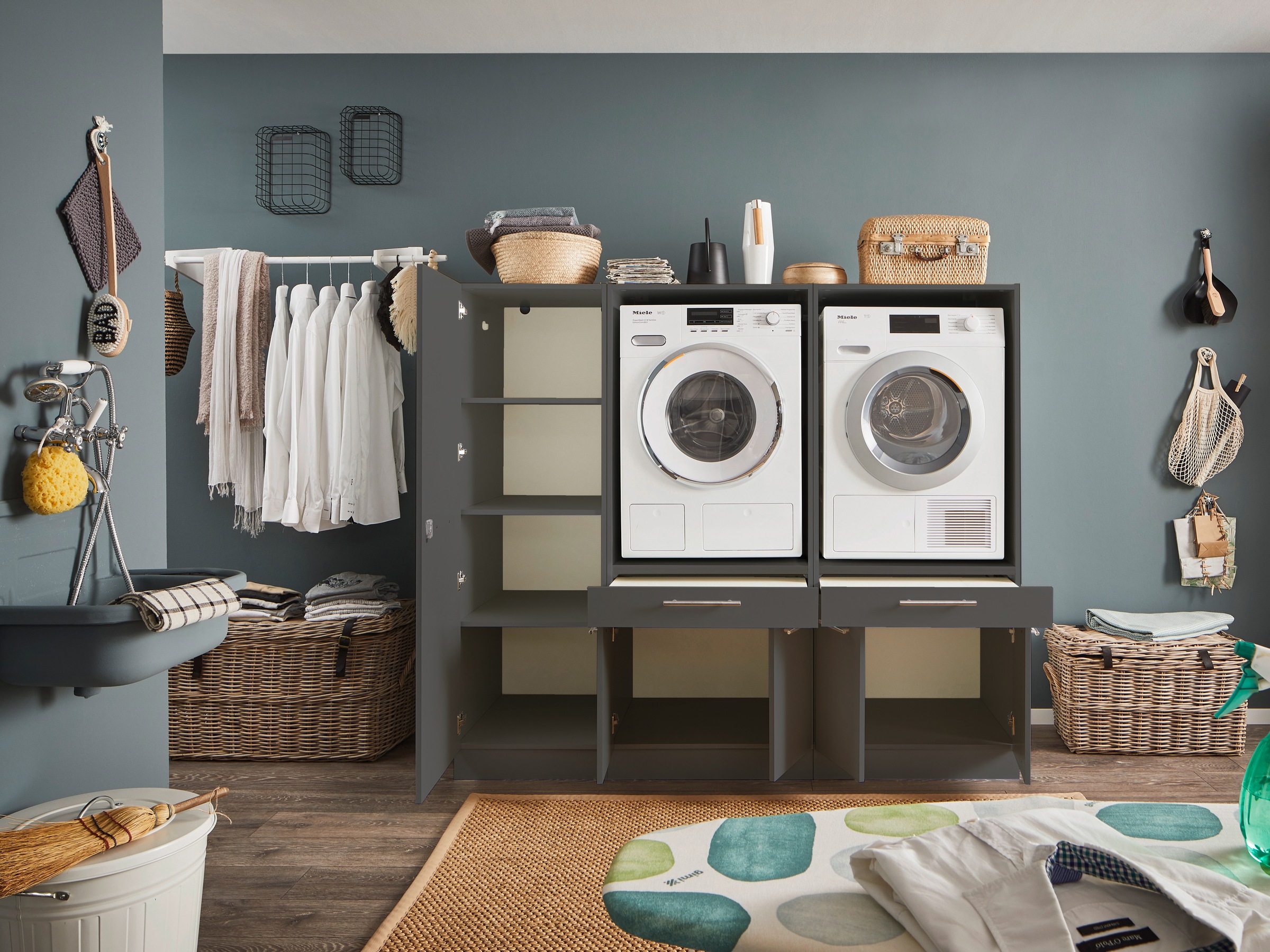 Laundreezy Mehrzweckschrank-Set »LAUNDREEZY LDSK12«, Breite 185 cm