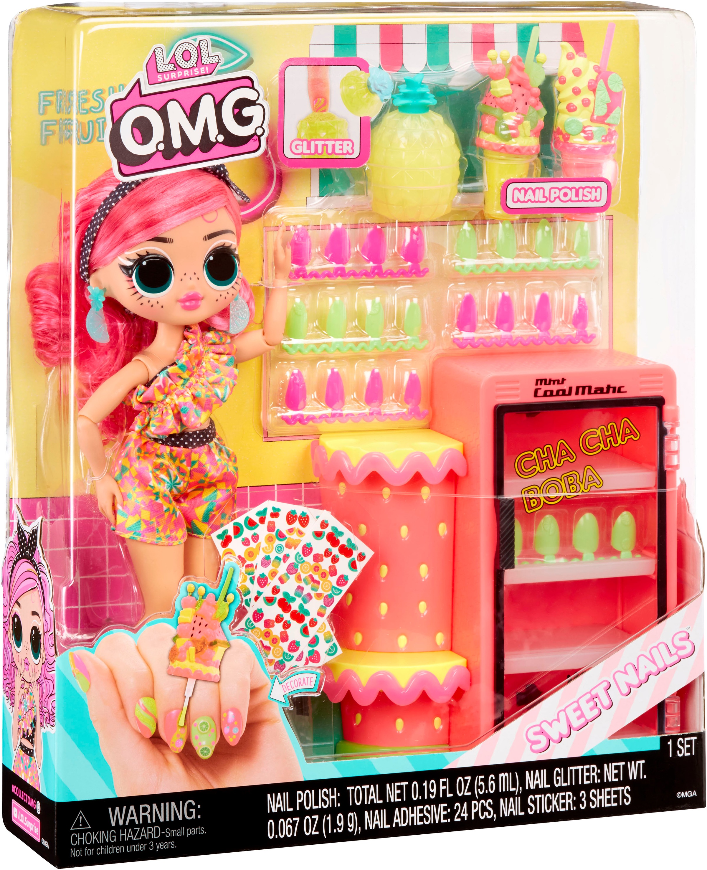 L.O.L. SURPRISE! Anziehpuppe »OMG Sweet Nails™ - Pinky Pops Fruit Shop«
