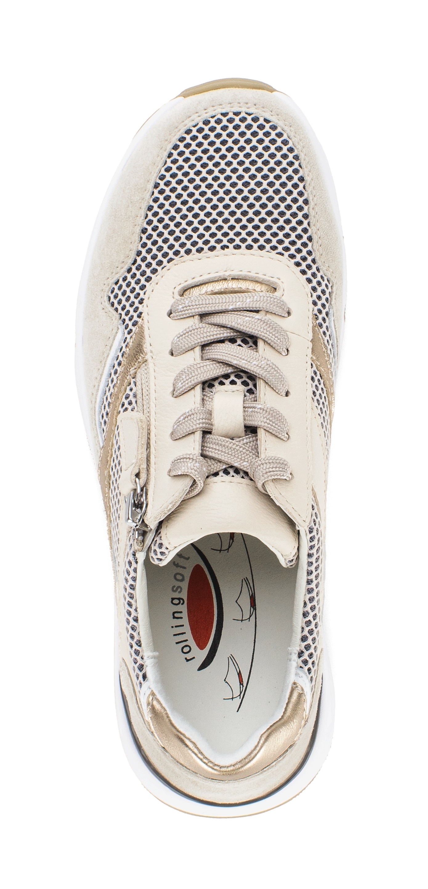 Gabor Rollingsoft Keilsneaker  , Freizeitschuh, Halbschuh, Schnürschuh, Außenreißverschluss, G-Weite