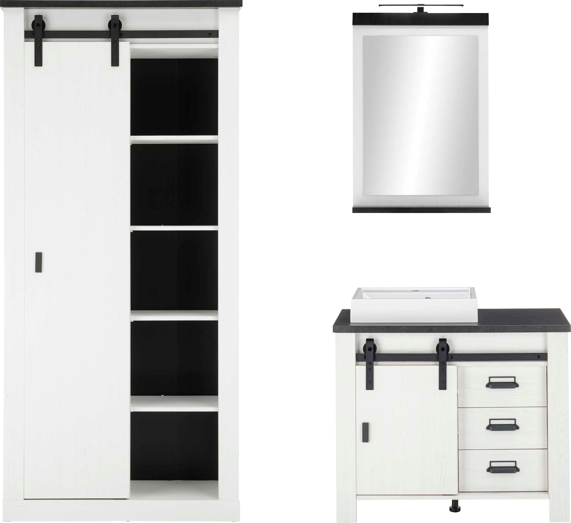 Home affaire Badmöbel-Set »SHERWOOD, Bad im modernen Design, 3-teiliges Bad günstig online kaufen