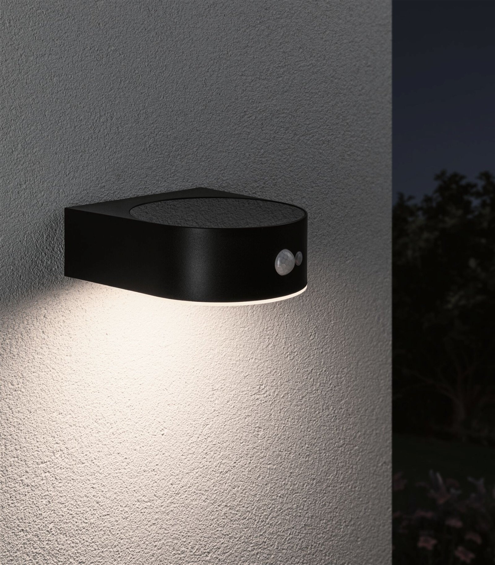 Paulmann LED Außen-Wandleuchte »Solar Eileen IP44 3000K 400lm Schwarz«, 1 flammig, Bewegungsmelder