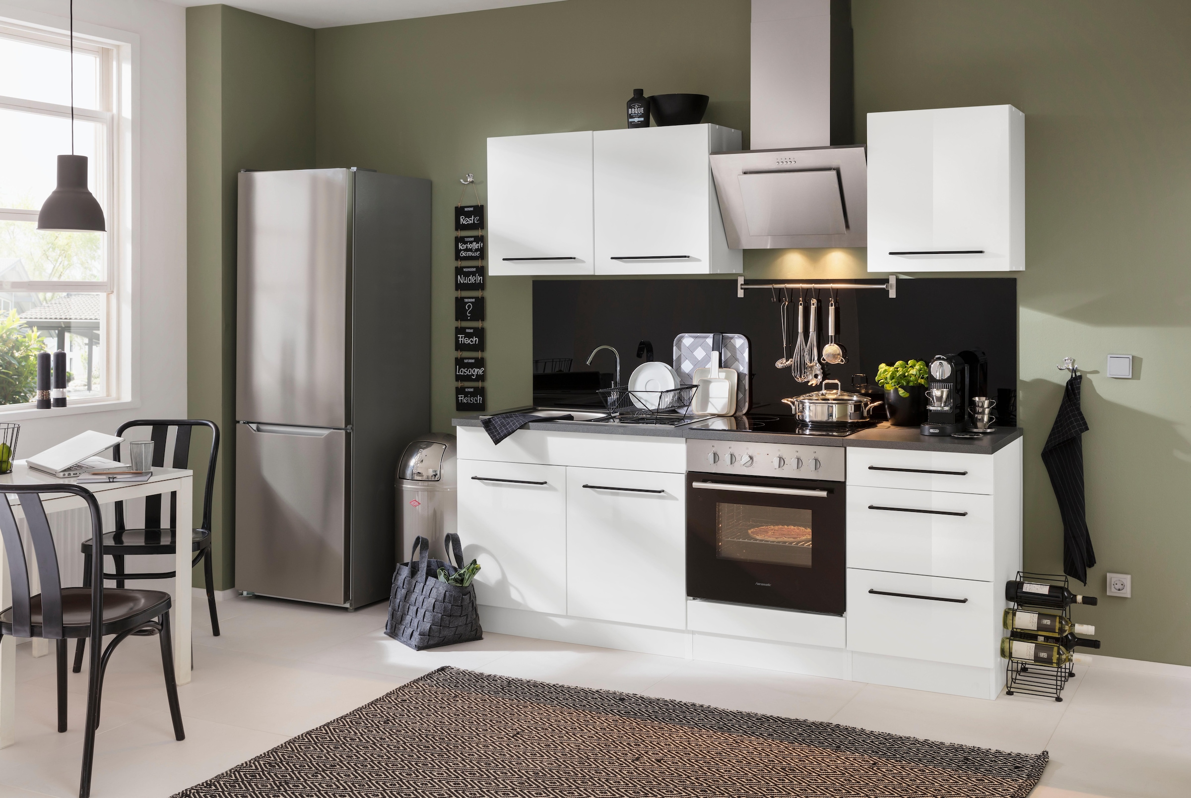KOCHSTATION Spülenschrank »KS-Tulsa«, 100 cm breit, 2 Türen, Metallgriff, MDF Front, inkl. Einbauspüle