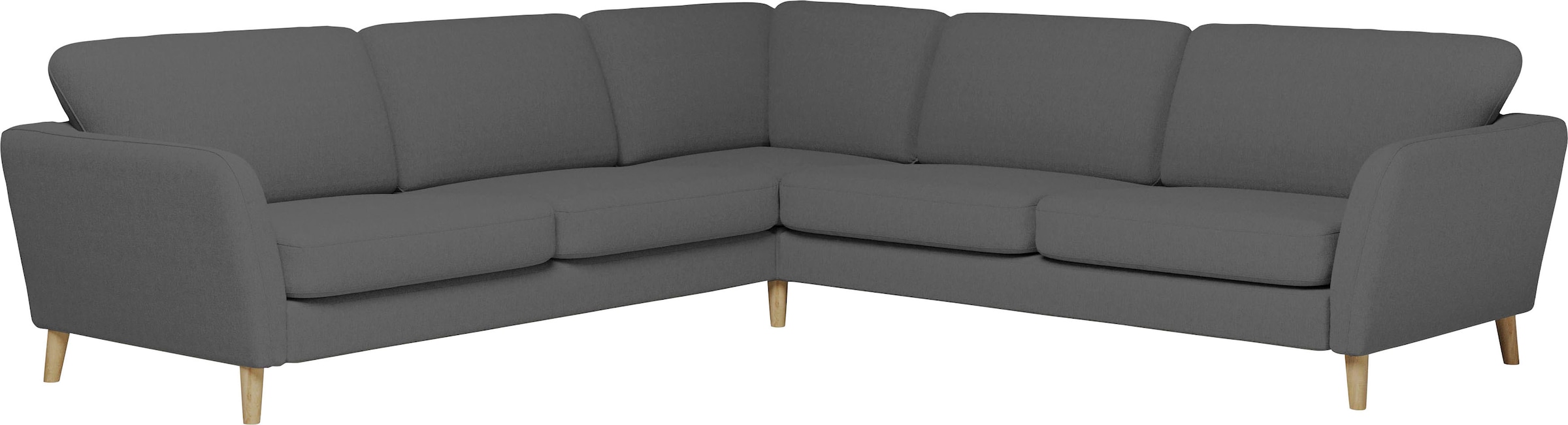 Home affaire Ecksofa »MARSEILLE 278/278 cm, L-Form,«, gleichschenklig, aus Eiche-Massivholz Beinen, verschiedene Bezüge