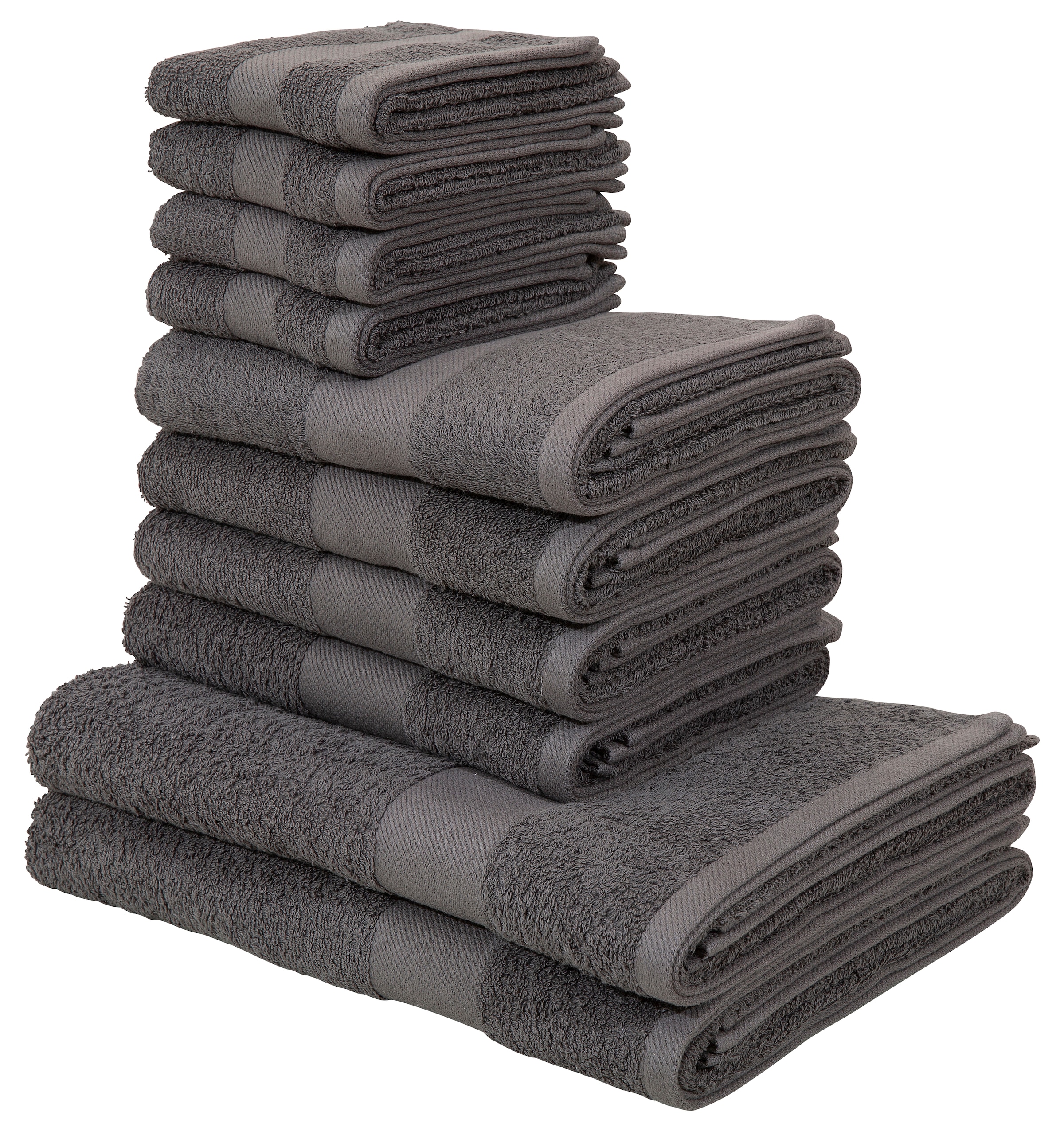 my home Handtuch Set »Melli«, Baumwoll-Handtücher in 100% bestellen im Farben, Walkfrottee, tlg., dezenten Handtuchset 10 Set, Online-Shop