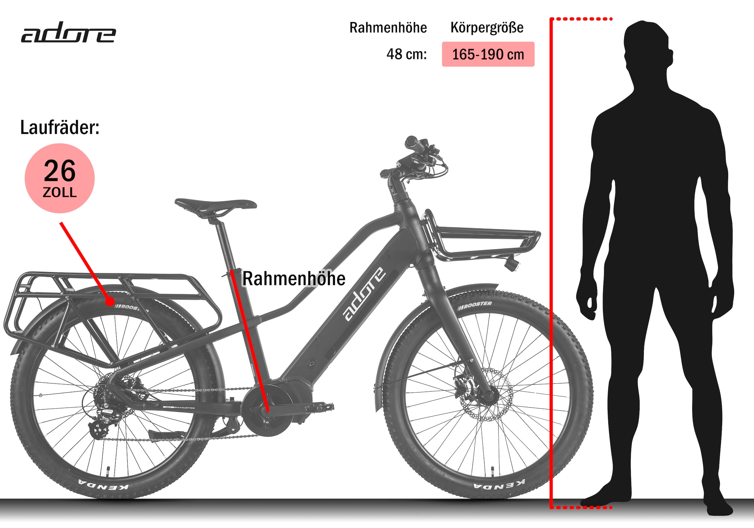 Adore »28" Alu Urban E-Bike CX-501 Mittelmotor 85NM / 15Ah Schwarz matt« 8 Gang Shimano Altus Schaltwerk Kettenschaltung Mittelmotor 250 W Pedelec, Elektrofahrrad für Damen und Herren