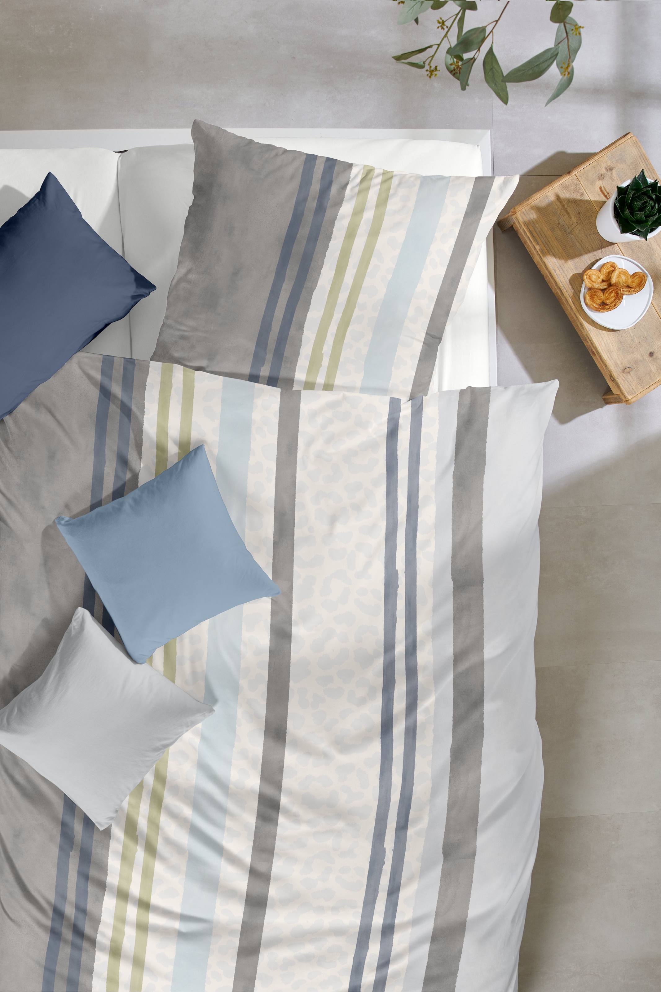 Primera Bettwäsche »Feinbiber-Bettwäsche Leo Stripe« 2 Stk. tlg. mit Leo-Struktur
