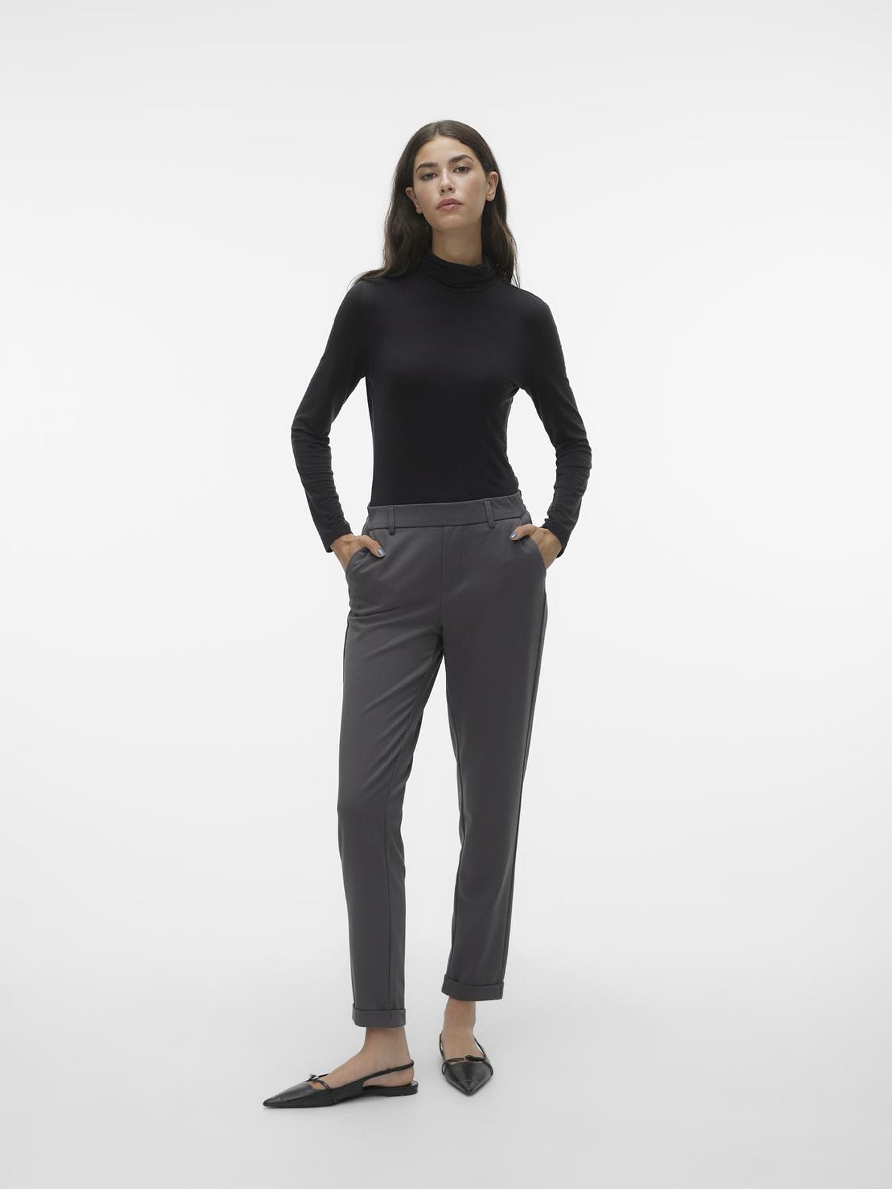 Vero Moda Anzughose »VMMAYA MR LOOSE SOLID PANT NOOS«, knöchelfreie Form mit Saumaufschlag