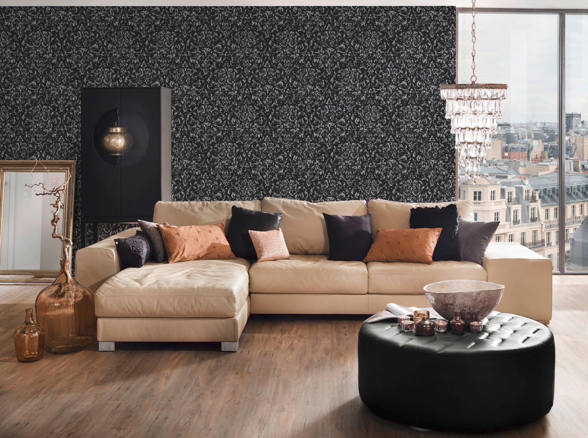 Architects Paper Textiltapete »Metallic Silk«, Barock-matt-glänzend, Ornament Tapete Barock Tapeten Wohnzimmer Schlafzimmer Küche Flur Büro