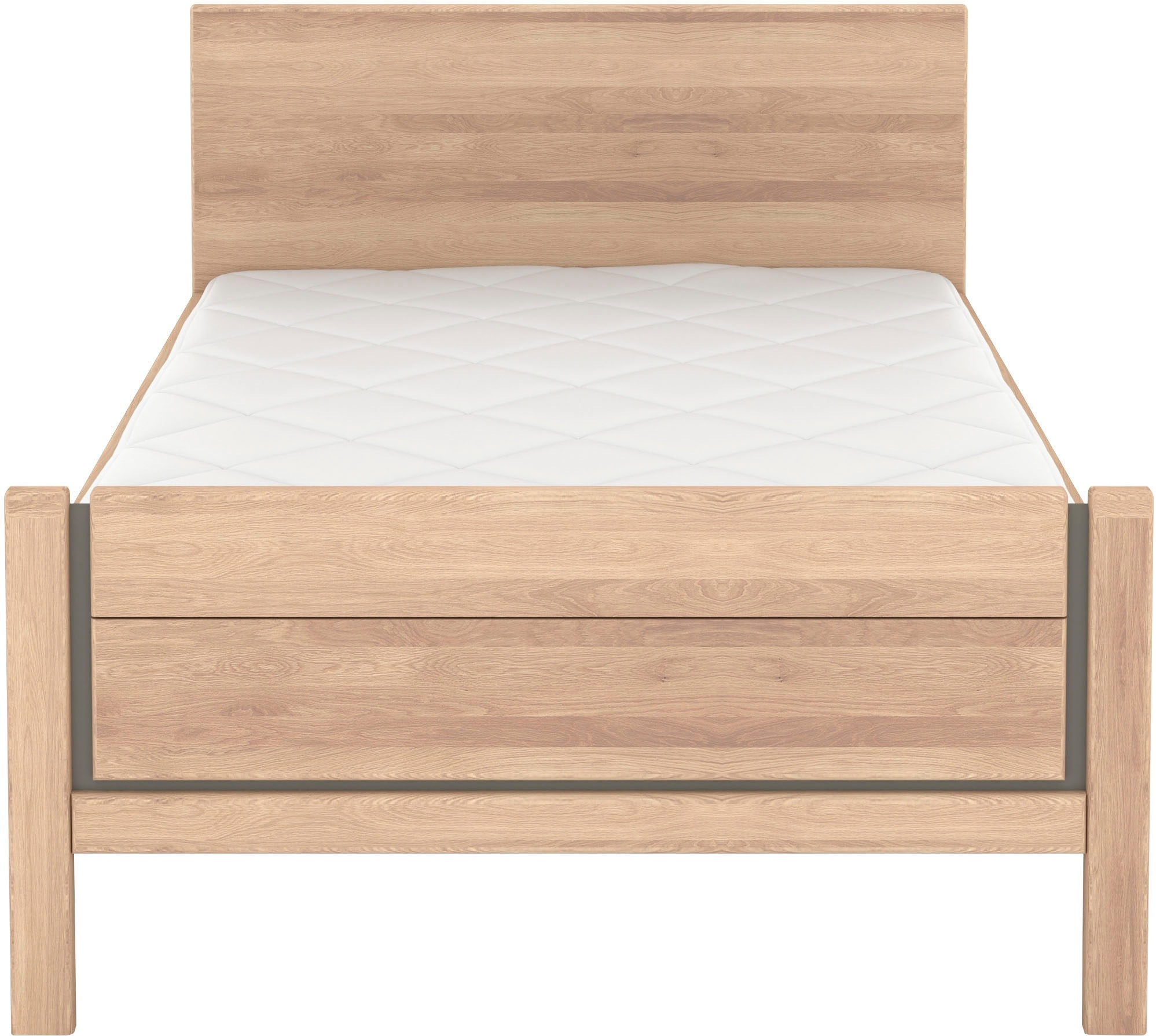 Musterring Holzbett »Sorrent, Bettgestell, Bettrahmen, teilmassiv Eiche«, (MADE IN GERMANY), Eiche teilmassiv, Liegehöhenverstellung, Stollenfußteil