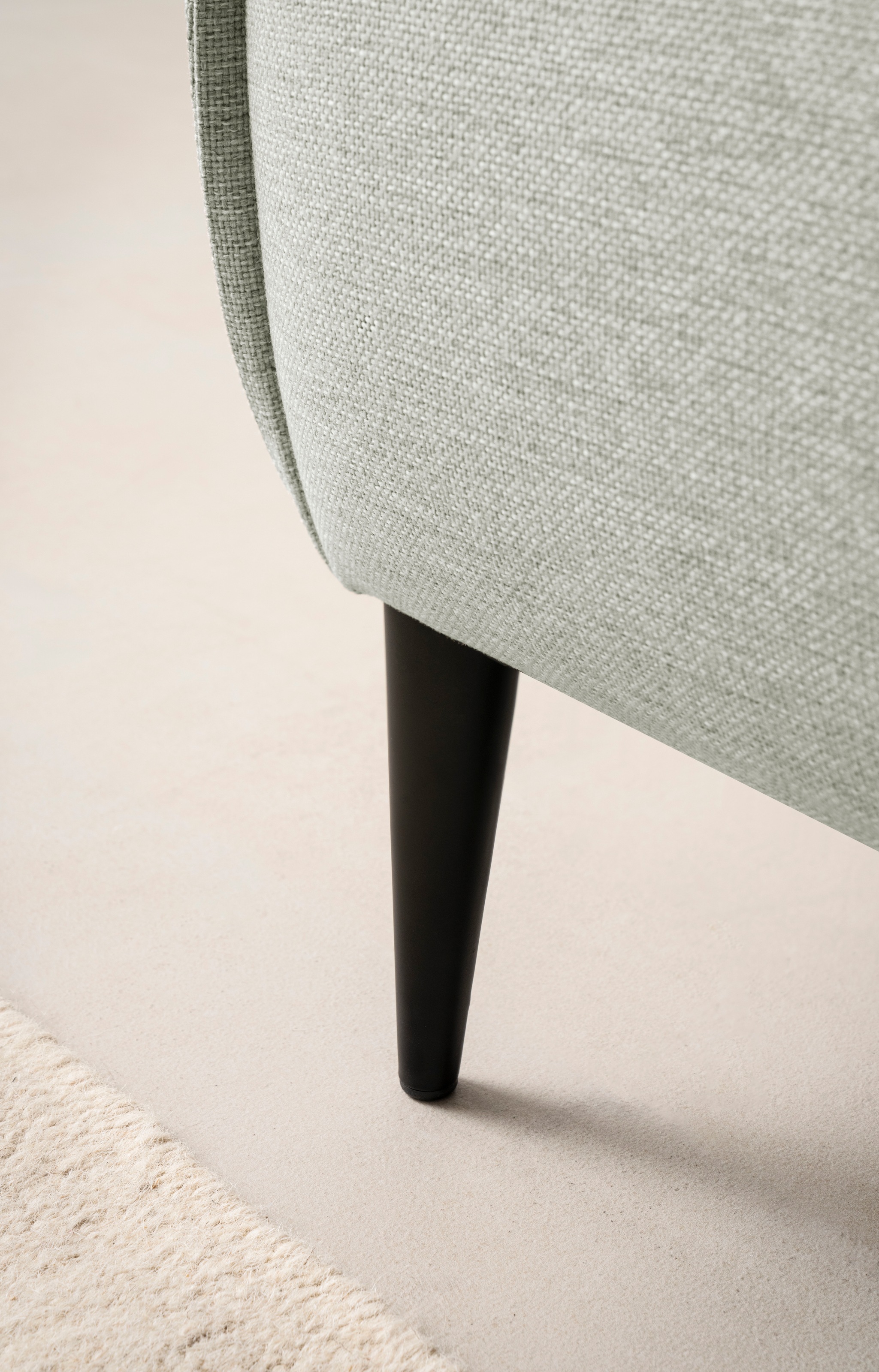 andas Ecksofa »TVINNU, L-Form, 275cm, in Cord und Flachgewebe«, wahlweise Recamiere rechts/links, schwarze Füße, bequemer Sitzkomfort