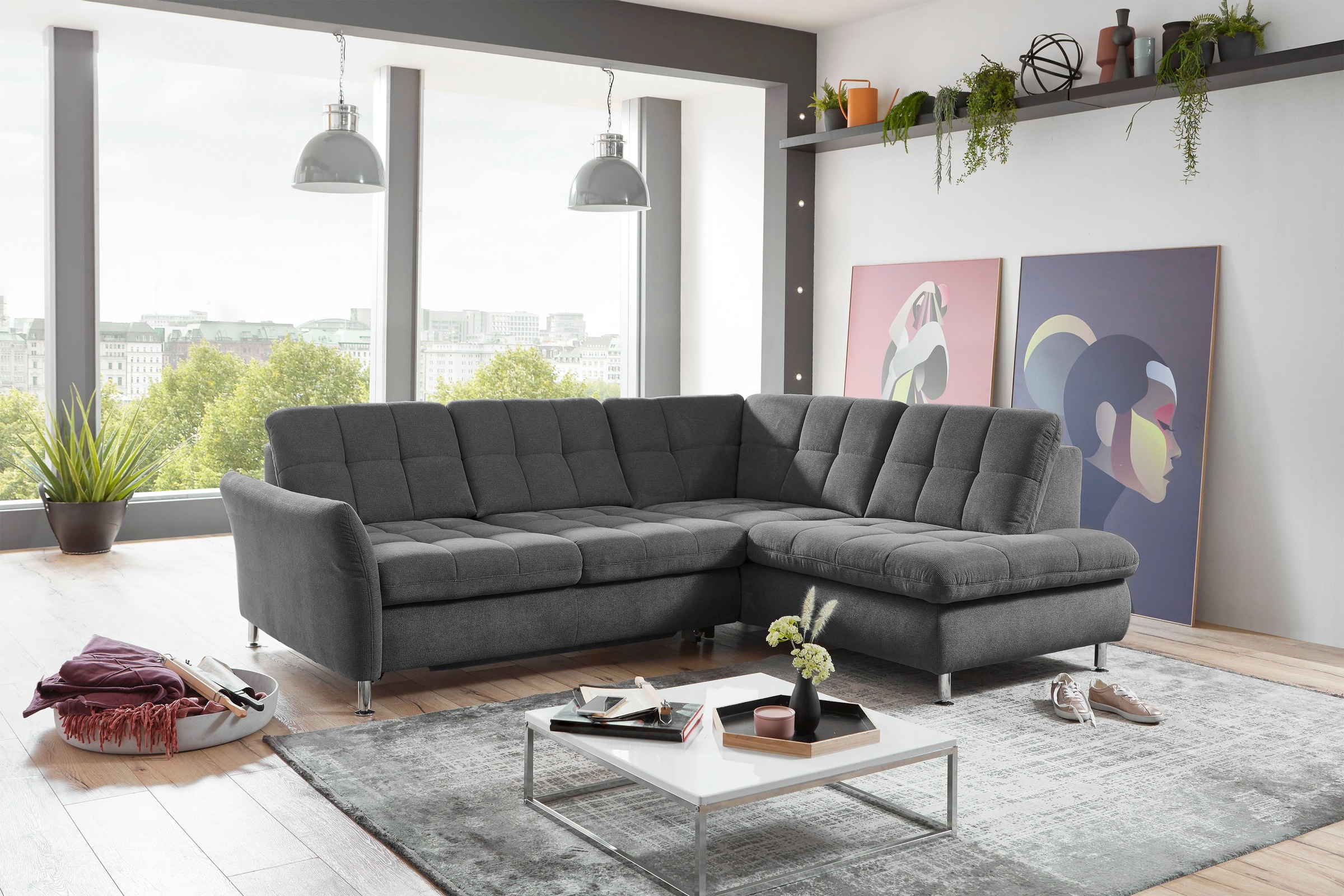 Die PlanBar Ecksofa "MP-IN20016 L-Form mit Kaltschaum-Polsterung", wahlweis günstig online kaufen