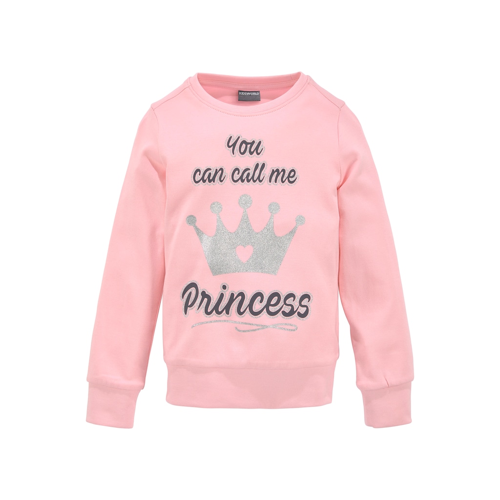 KIDSWORLD Langarmshirt »YOU CAN CALL ME PRINCESS«, mit niedlichem Glitzerprint