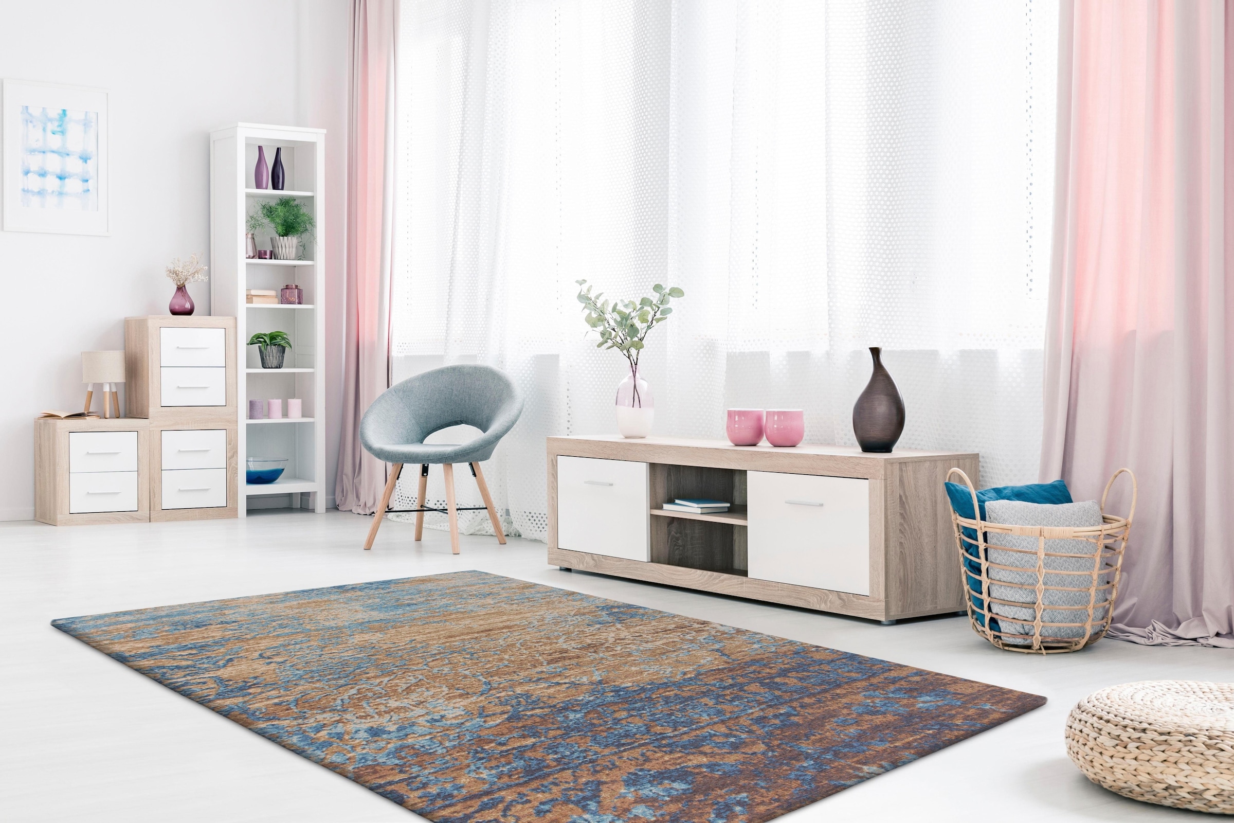 calo-deluxe Teppich »Ophir 987«, rechteckig, 8 mm Höhe, Kurzflor, Wohnzimmer