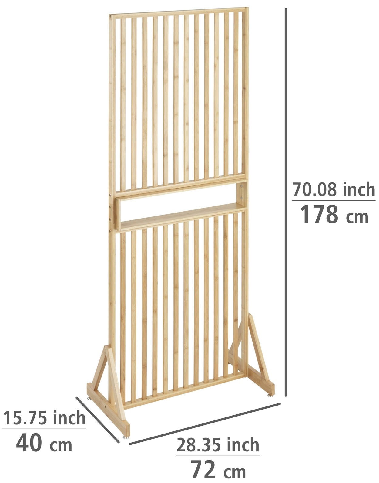 WENKO Stellwand »Raumtrenner Kailua«, mit Ablage, aus Bambus