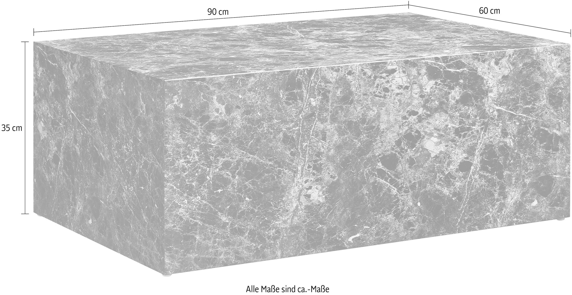 SalesFever Couchtisch »Almeria Couchtisch: Stilvoller Beistelltisch 90/60 cm«, rechteckig 90x60 cm, in Marmoroptik foliert