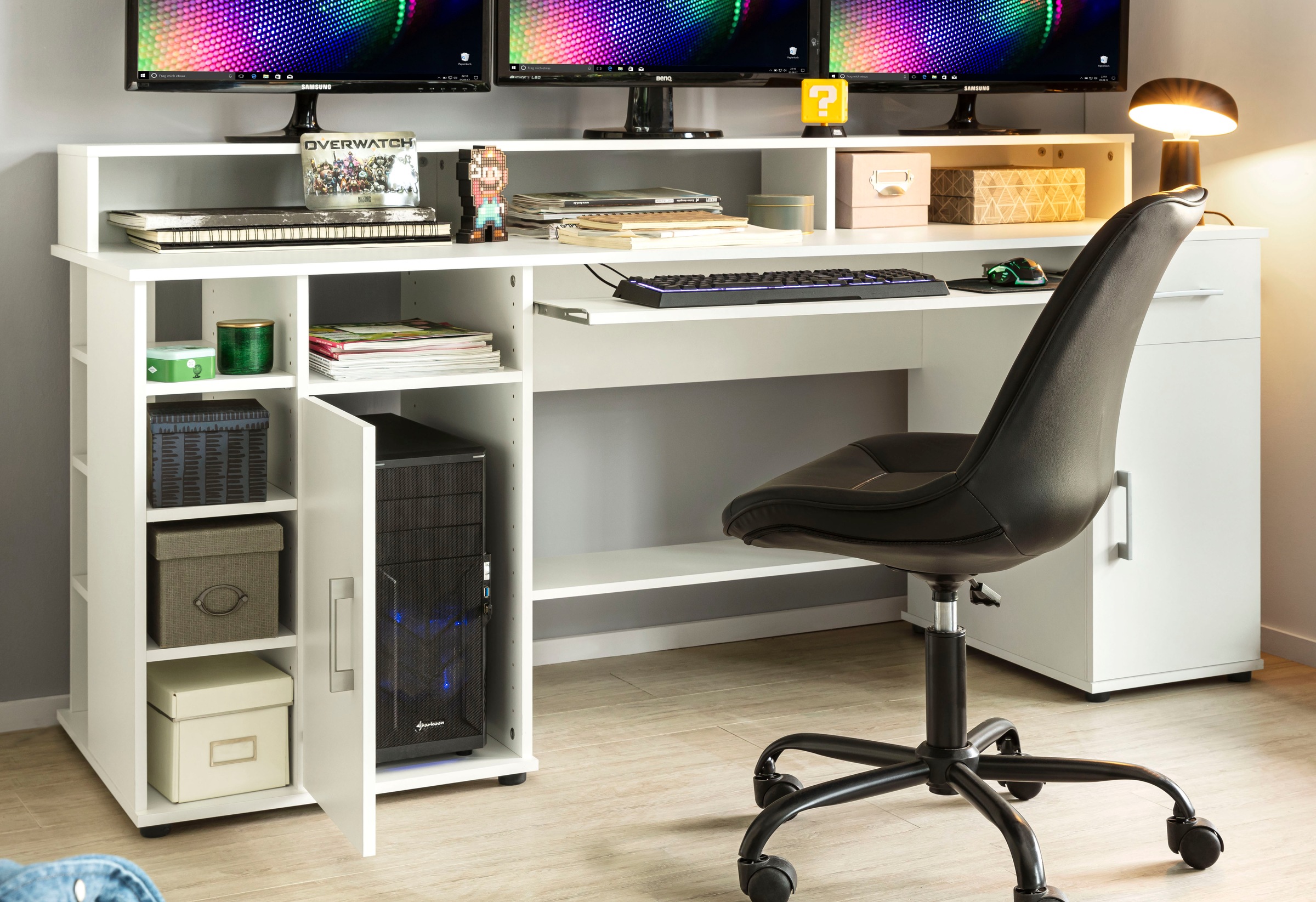 VOGL Möbelfabrik Schreibtisch »Timra mit Monitoraufsatz, Tastaturauszug & T günstig online kaufen