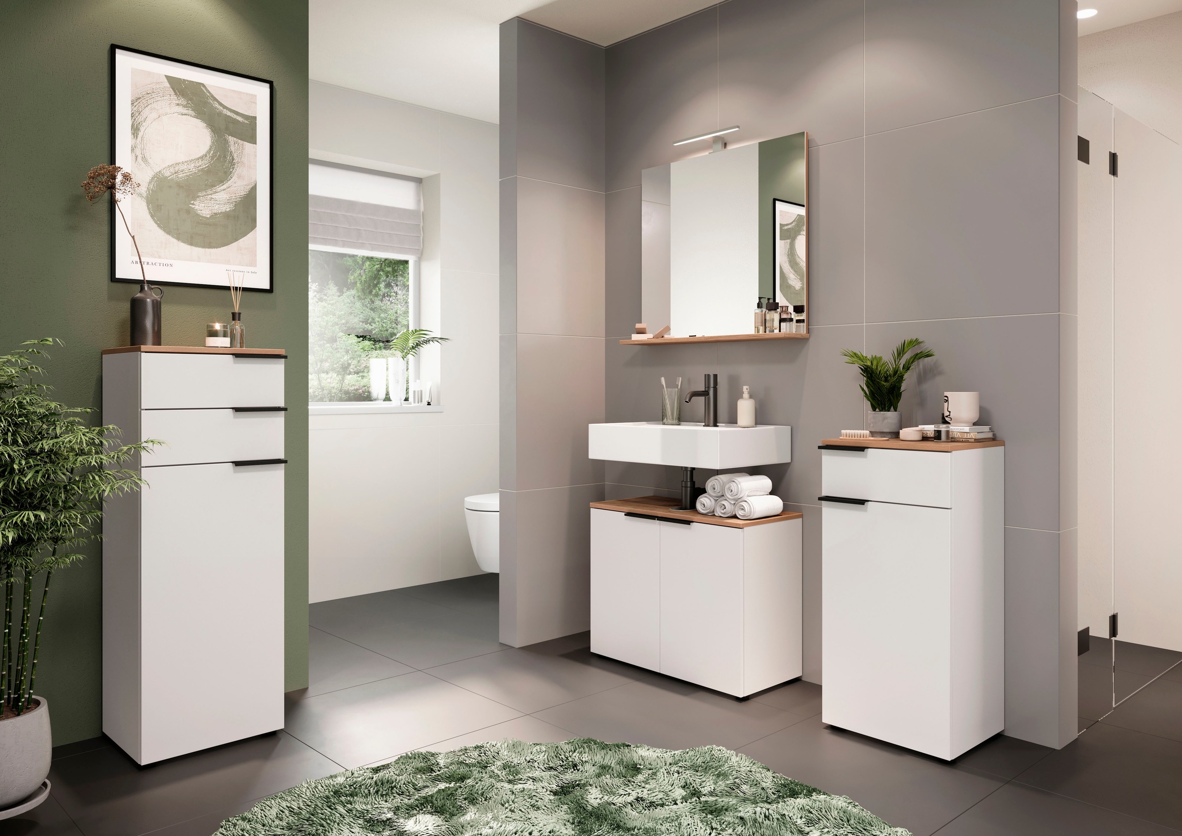 GERMANIA Waschbeckenunterschrank »Majtum mit Siphonausschnitt, Türen mit So günstig online kaufen