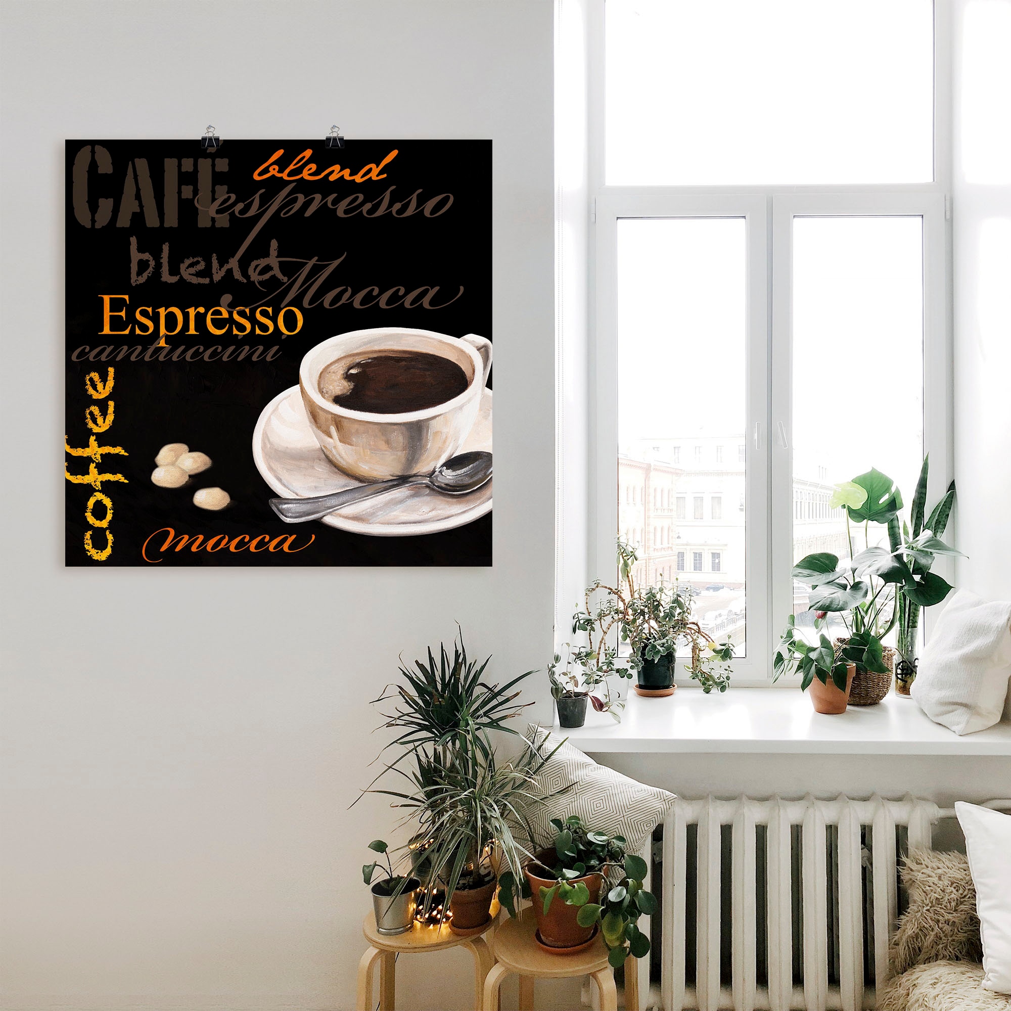 Wandbild Kaffee«, bestellen Wandaufkleber als Poster Artland Kaffee - in Rechnung Alubild, versch. St.), Leinwandbild, (1 »Espresso auf Größen Bilder, oder