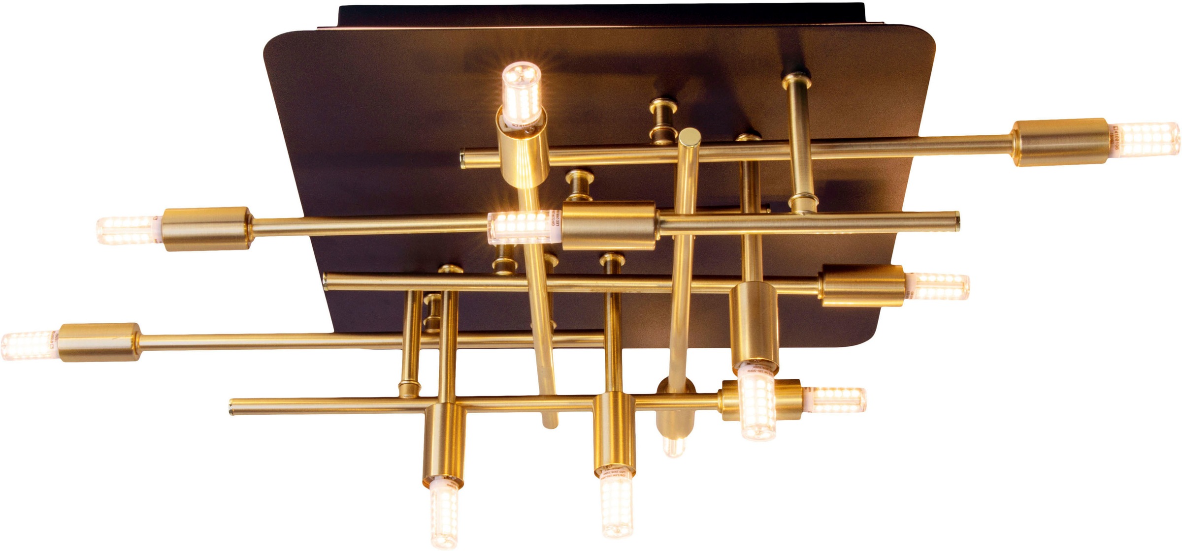 näve LED Deckenleuchte »Ancona« G9 1 Stk. Warmweiß messing/schwarz, Lichtfa günstig online kaufen