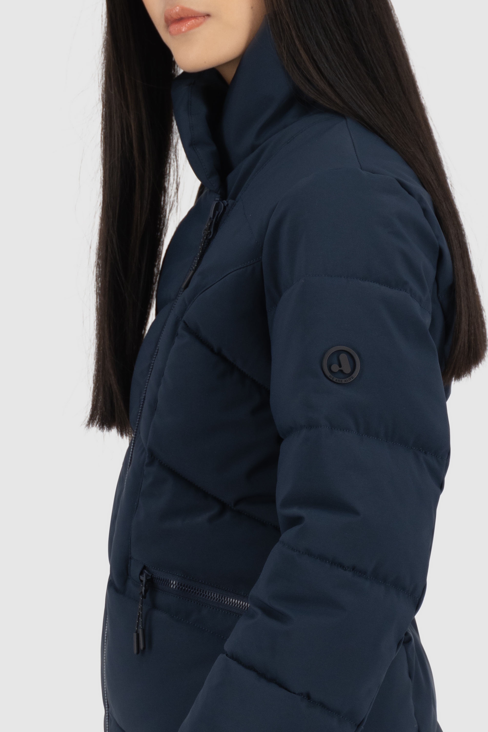 Alife & Kickin Winterjacke »Damen NellAK A«, ohne Kapuze, Figurbetont mit schrägem Reißverschluss und hohem gefütterten Kragen