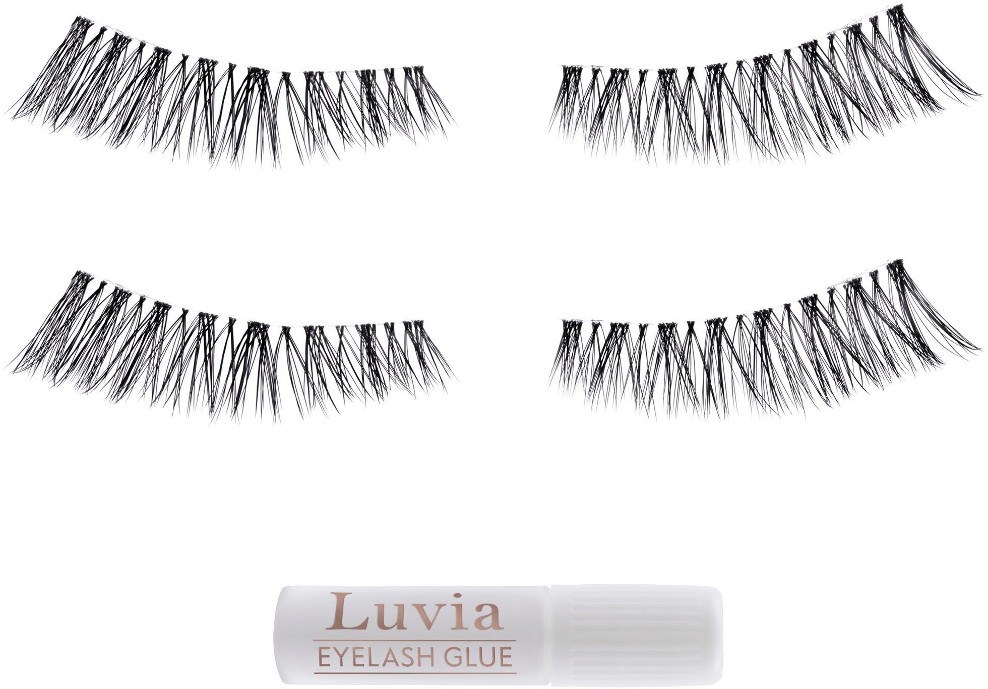 Luvia Cosmetics Bandwimpern Natürliche Spitzen, flexibles Band, auch für Anfänger, mit Kleber.
