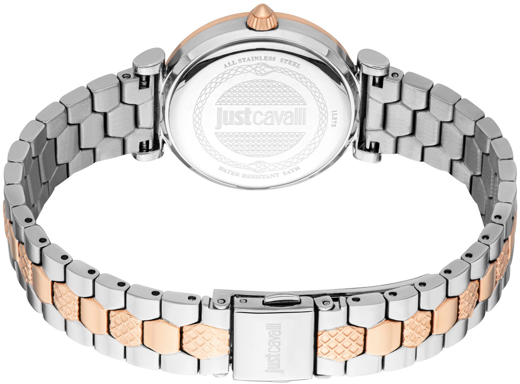 Just Cavalli Time Quarzuhr »Varenna«, (Set, 2 tlg., mit Armband), Armbanduhr, Damenuhr, Kristallsteine, Edelstahlarmband, Geschenkidee
