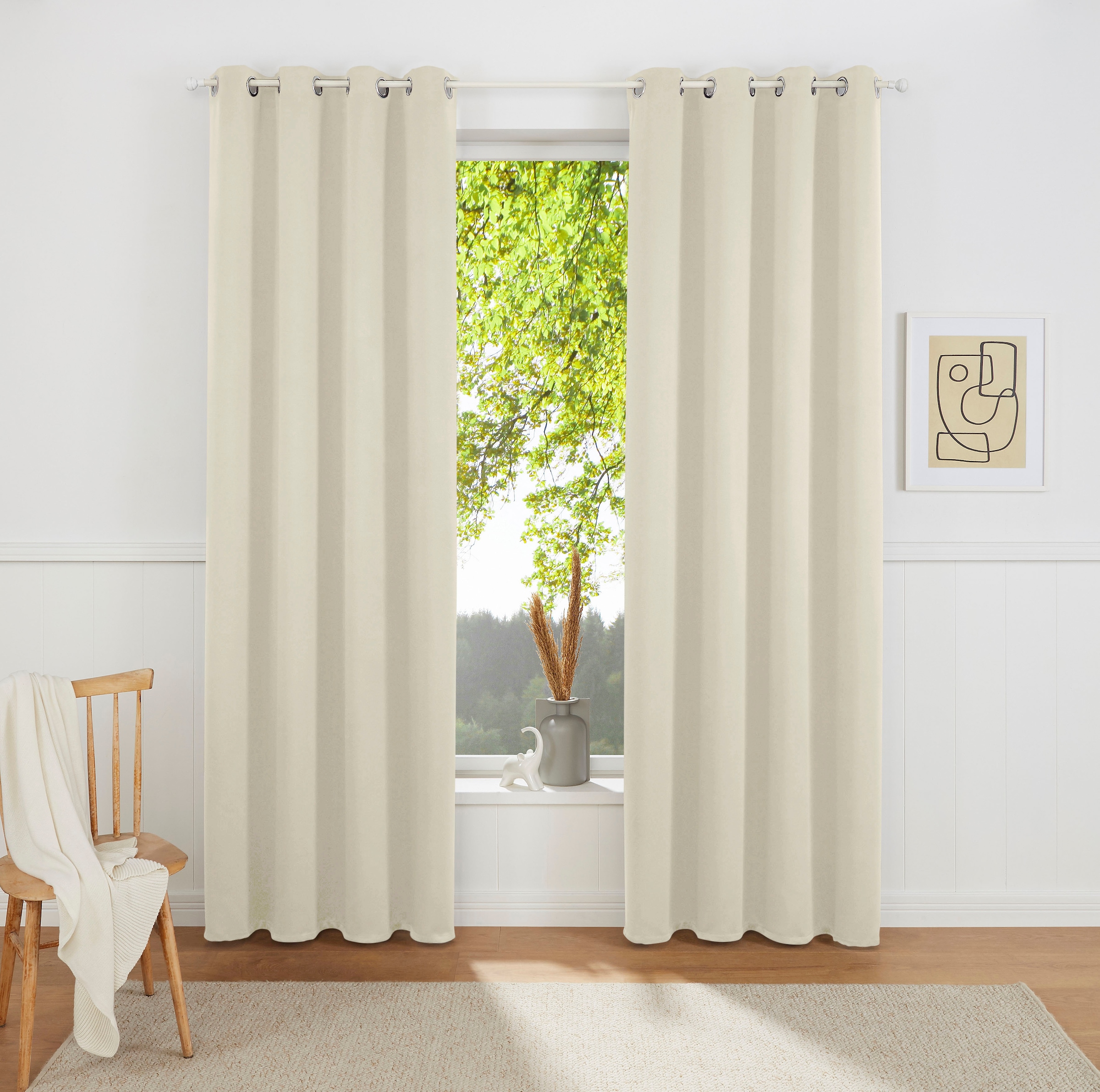 my home Gardine »SOLA«, (2 St.), Schal einfarbig, Verdunkelung, Überbreite. 1er/2er Set Gardinen