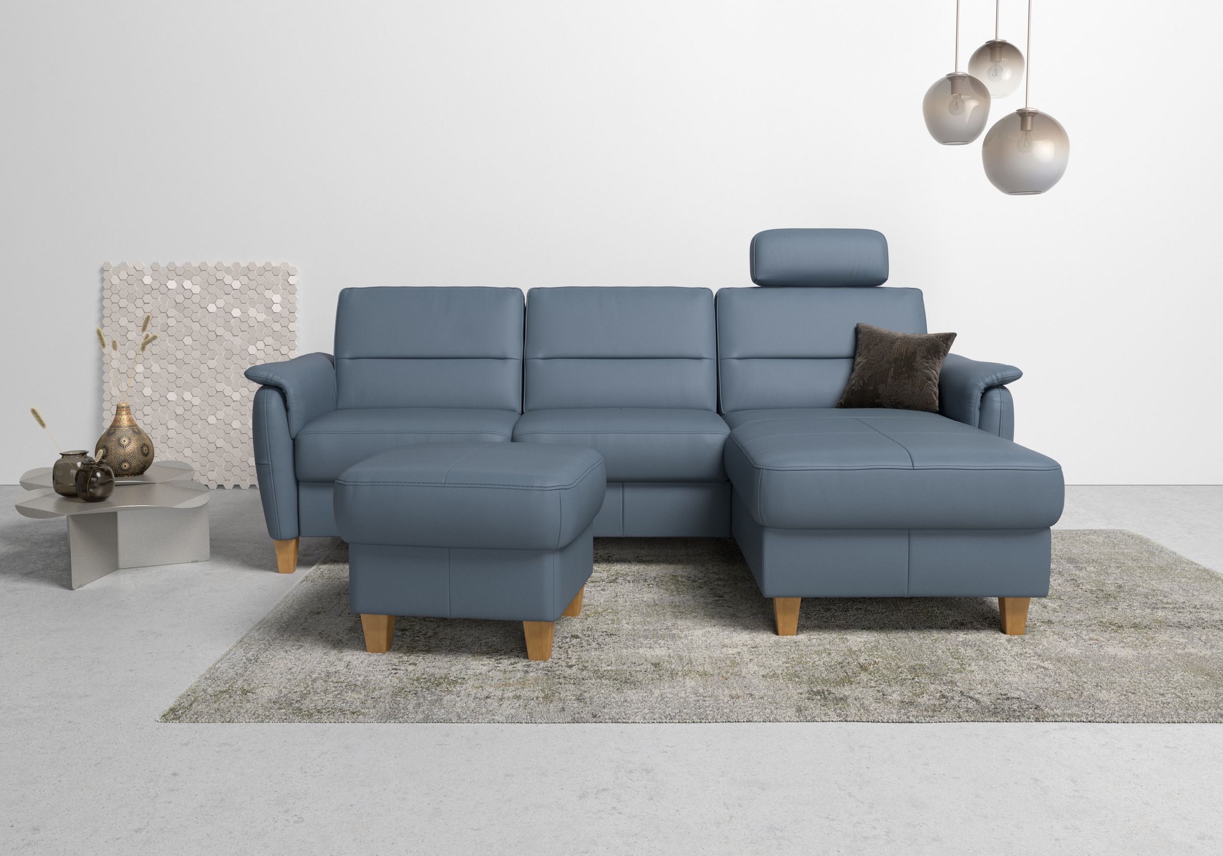 Home affaire Ecksofa »Palmera L-Form«, Federkern, wahlweise mit Bettfunktion und mit/ohne Bettkasten