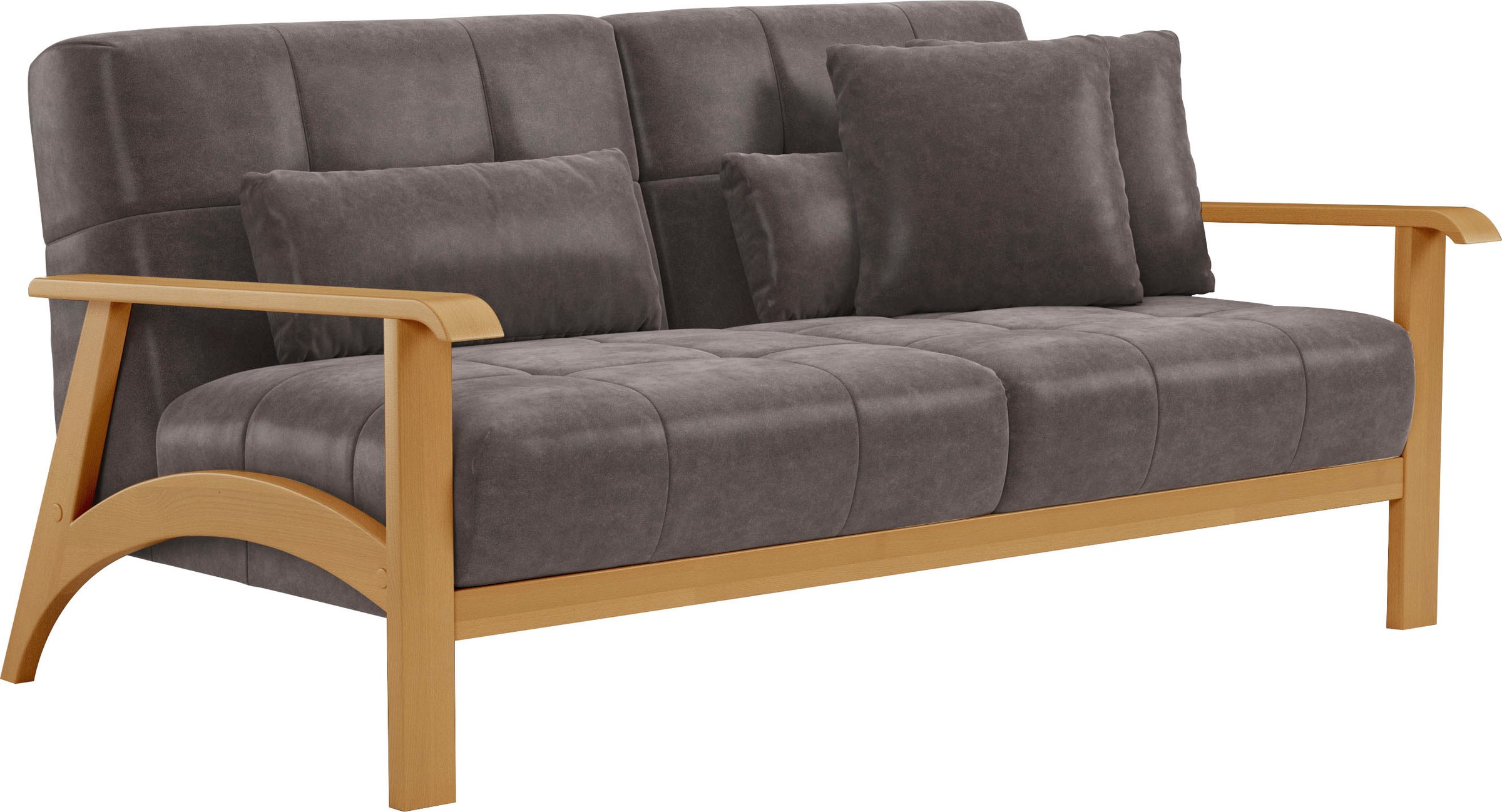 sit&more 2,5-Sitzer »Billund«, Armlehnen aus eichefarbigem Buchenholz, verschiedene Bezüge und Farben