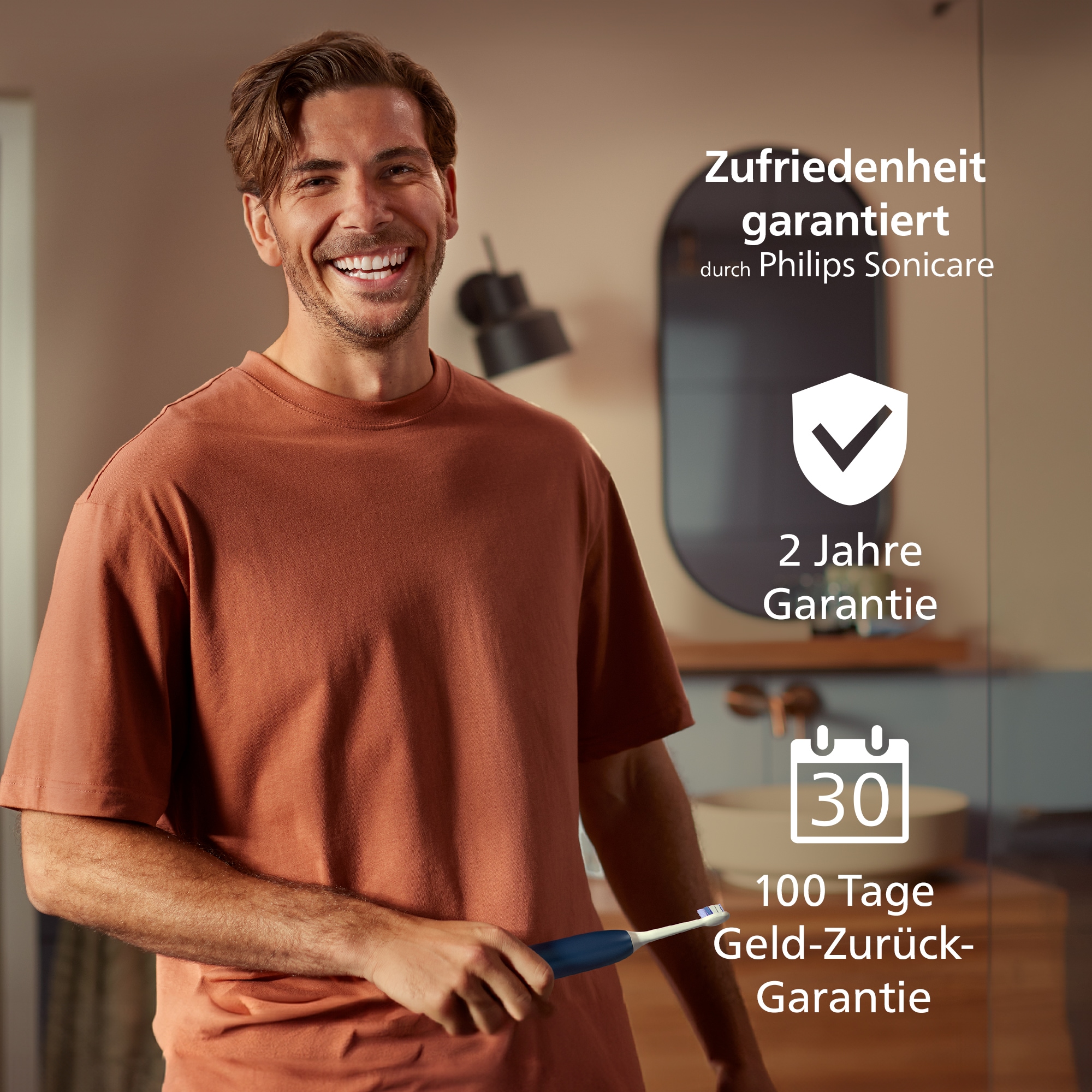 Philips Sonicare Elektrische Zahnbürste »Series 6100«, 1 St. Aufsteckbürsten, mit Andruckkontrolle, 2 Putzeinstellungen und 3 Intensitätsstufen