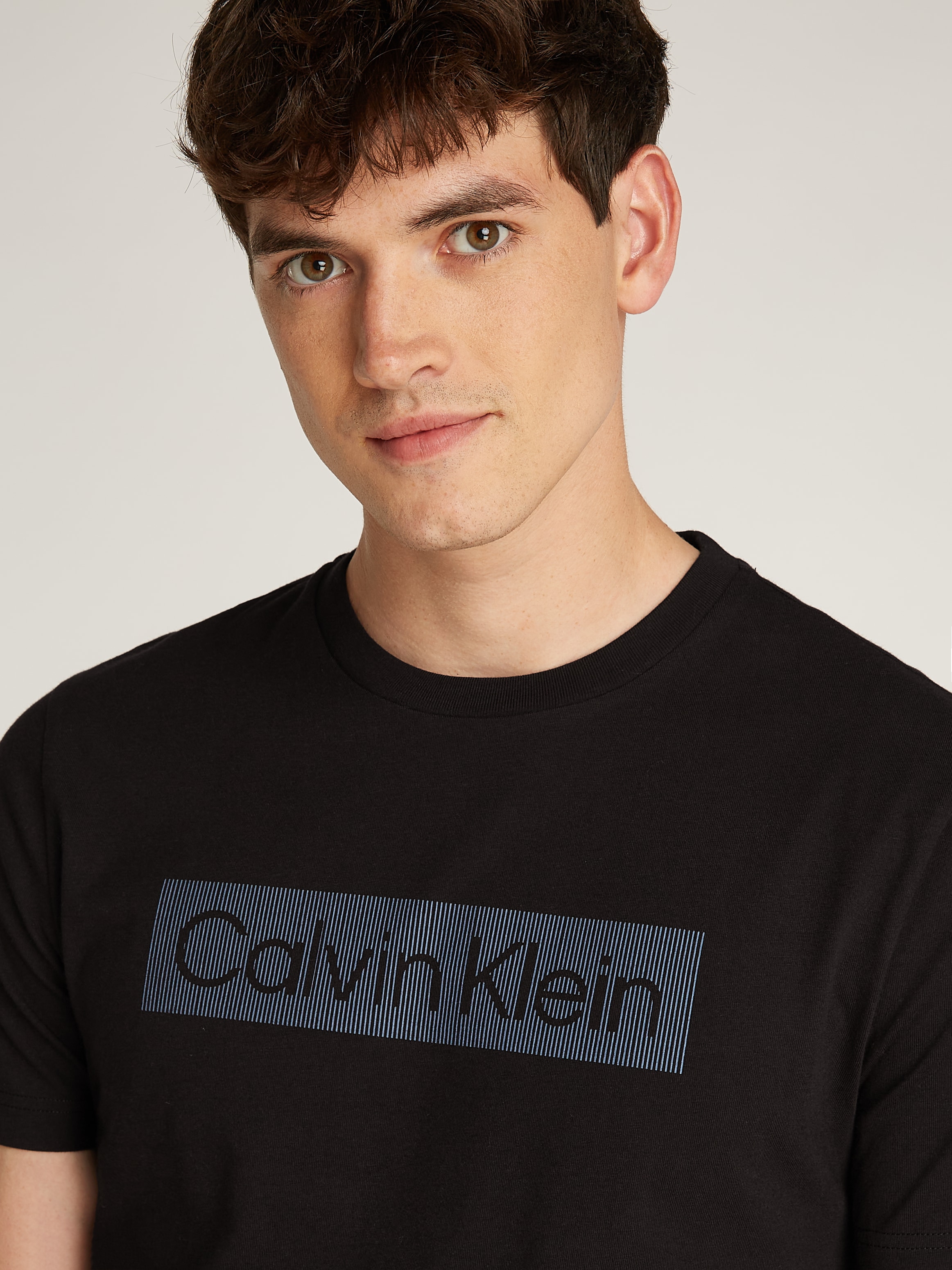 Calvin Klein T-Shirt »BOX STRIPED LOGO T-SHIRT«, mit Logoschriftzug