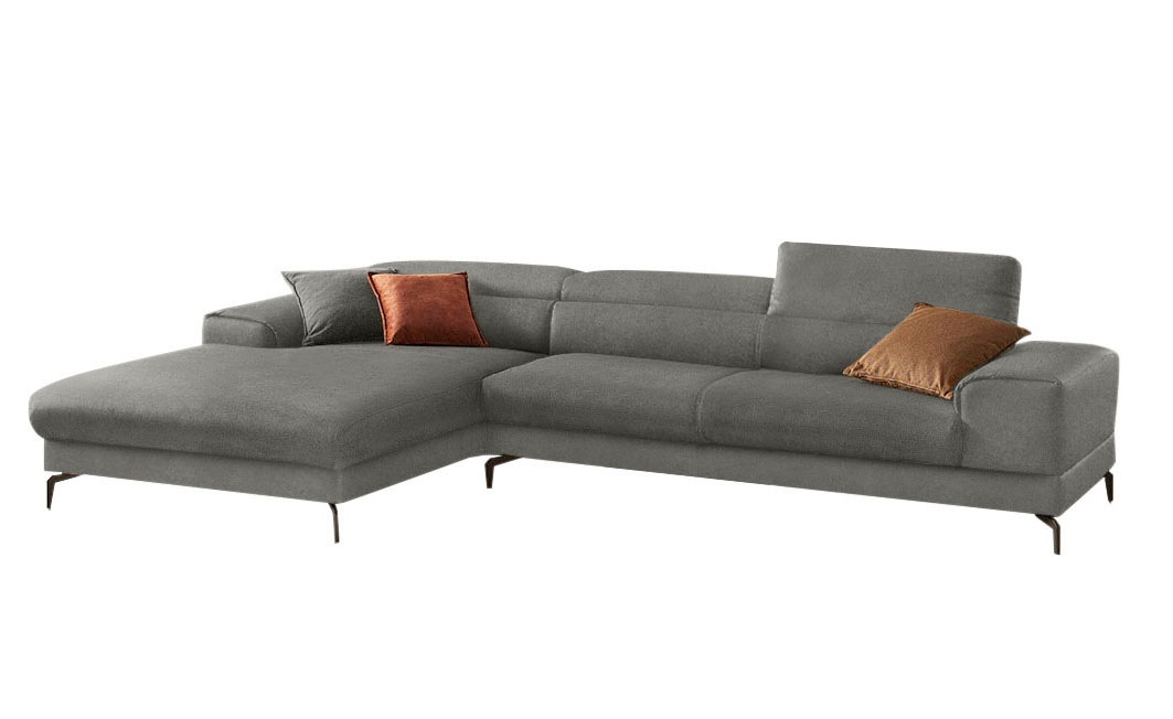 W.SCHILLIG Ecksofa »piedroo, Designsofa mit tollem Sitzkomfort, bequem und elegant, L-Form«, Kopfteilverstellung, wahlweise mit Sitztiefenverstellung, Breite 343cm