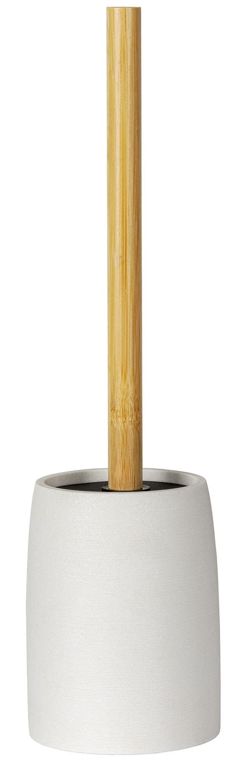 WENKO WC-Garnitur »Altavalle« aus Bambus | Polyresin (Kunststein) Toilettenbürste mit Bambusstiel, Behälter aus Polyresin, freistehend