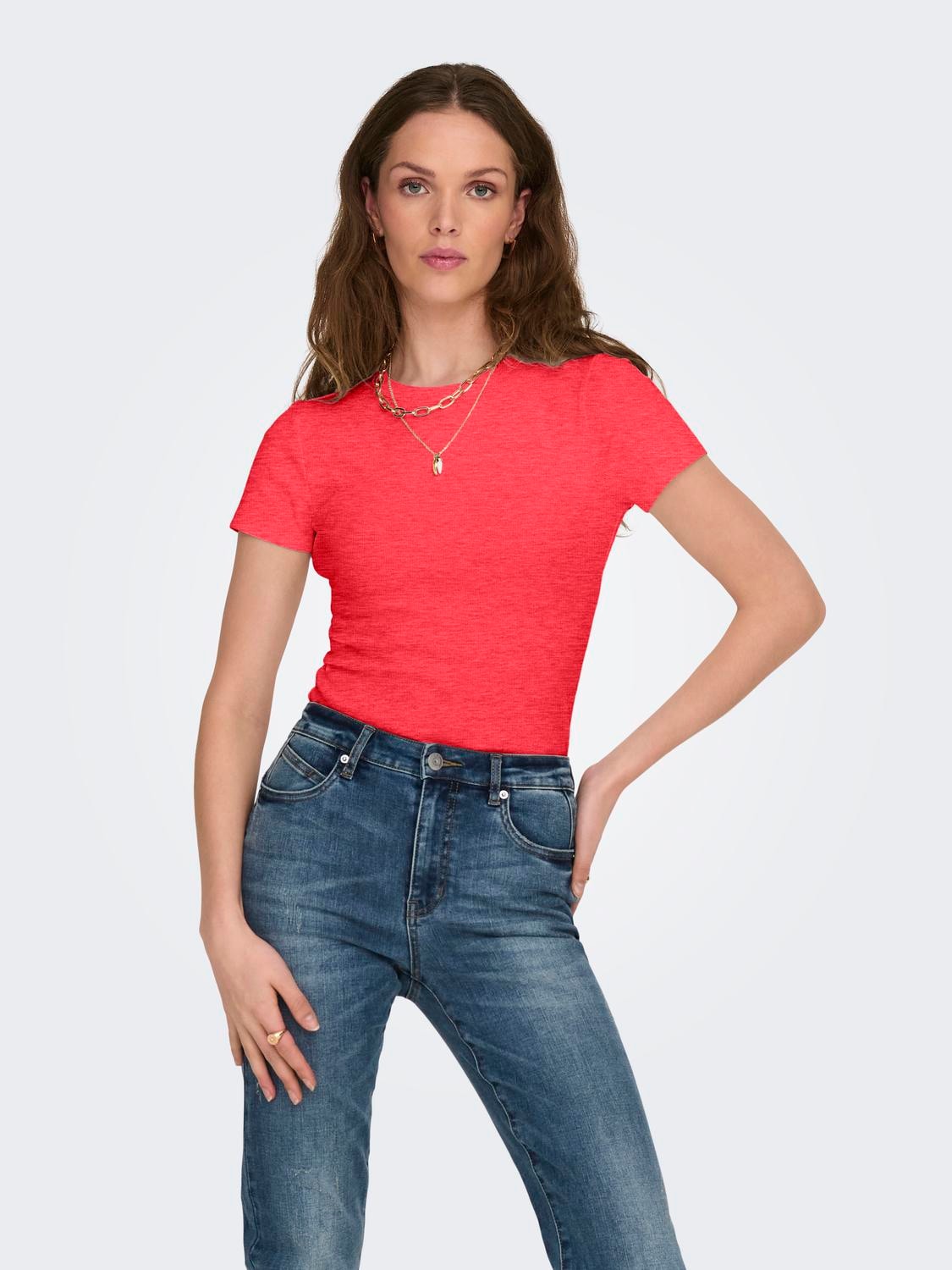 ONLY Kurzarmshirt »ONLEASY S/S TOP CS JRS 2 PACK« Packung, 2 Baumwollmischung, regular fit
