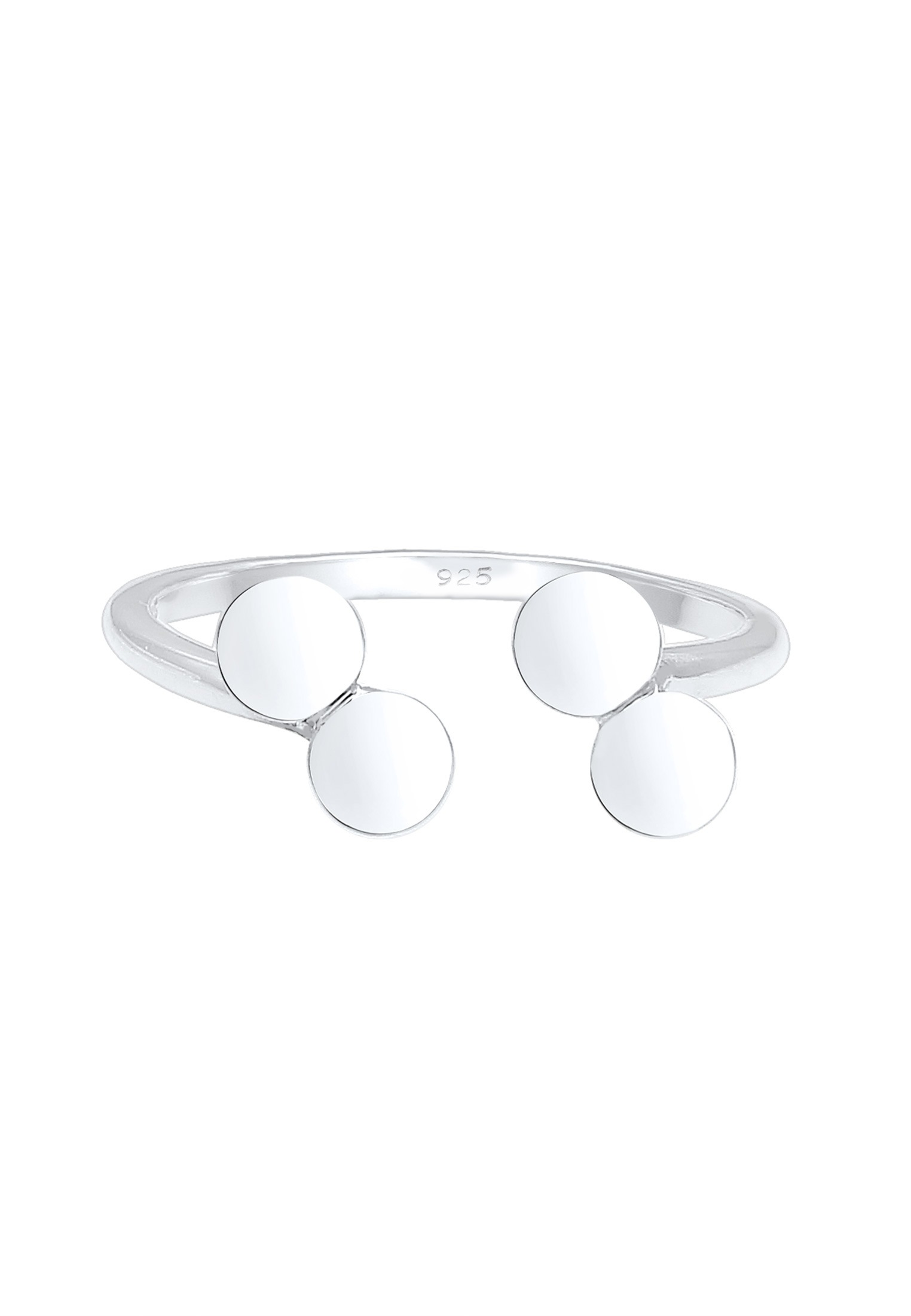 Elli Fingerring »Kreis PLättchen Look Offen Verstellbar 925 Sterling Silber«